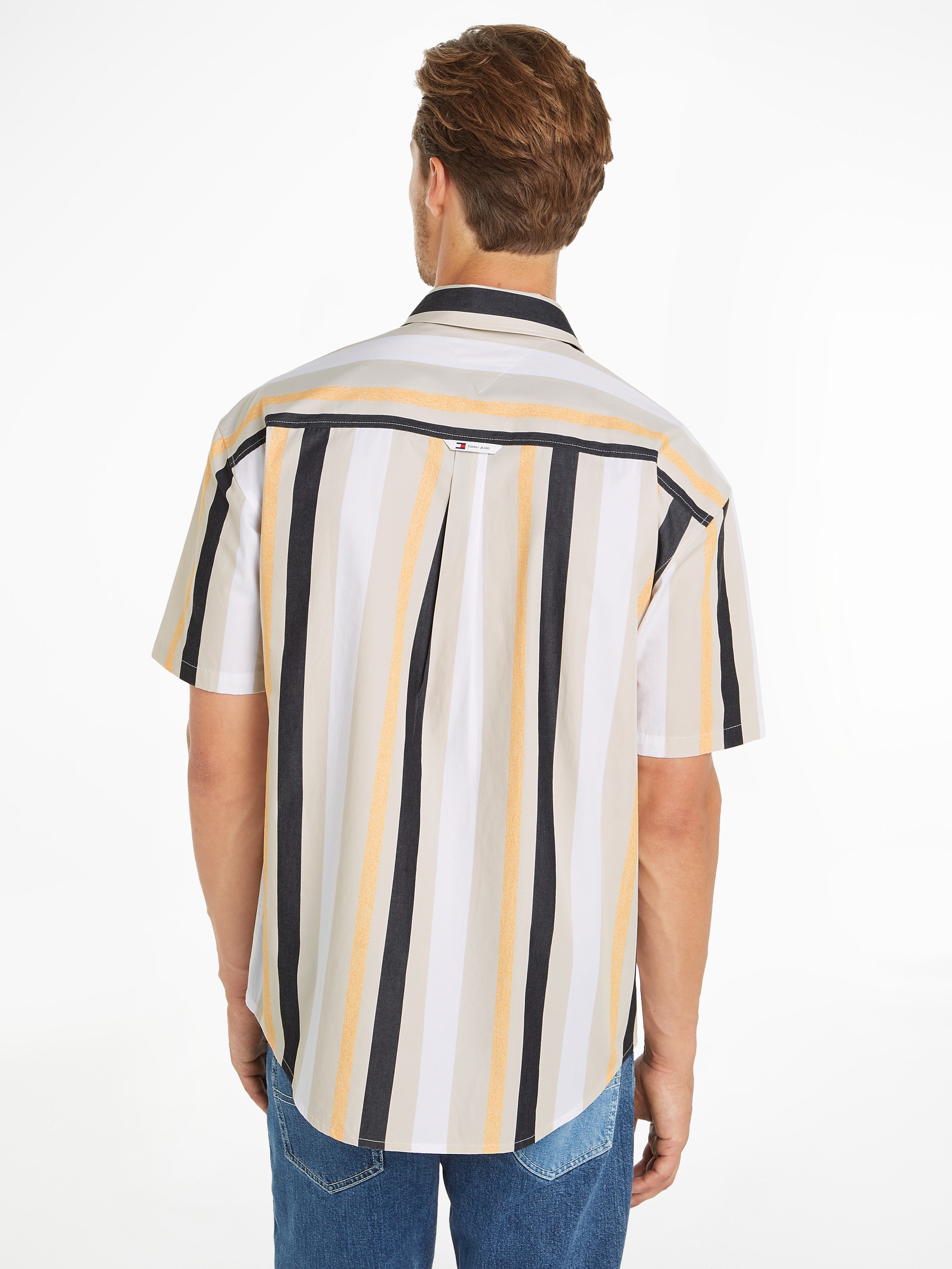 Tommy Jeans Kurzarmhemd »TJM RLX STRIPES SHIRT«, mit mehrfarbigen Streifen