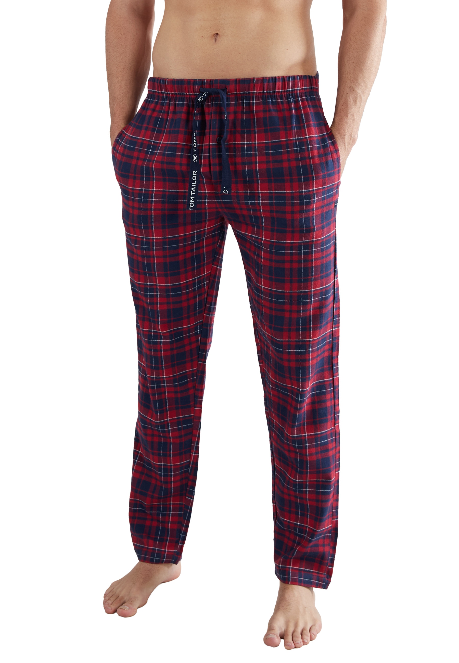TOM TAILOR Pyjamahose, mit Logo-Bindeband und Knopfleiste