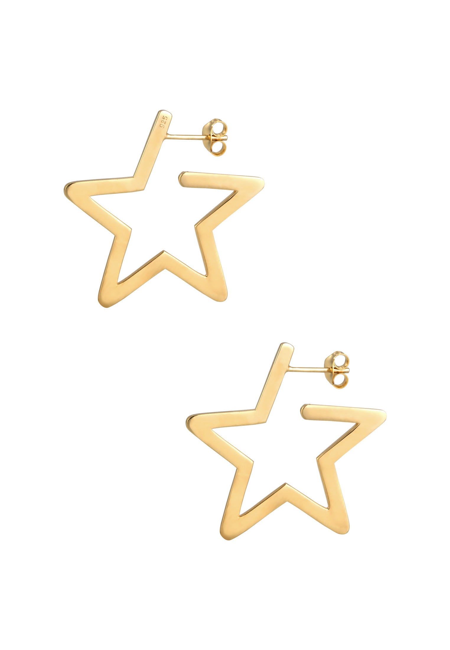 Elli Paar Creolen »Ohrringe Creolen Stern Astro Filigran 925 Silber«
