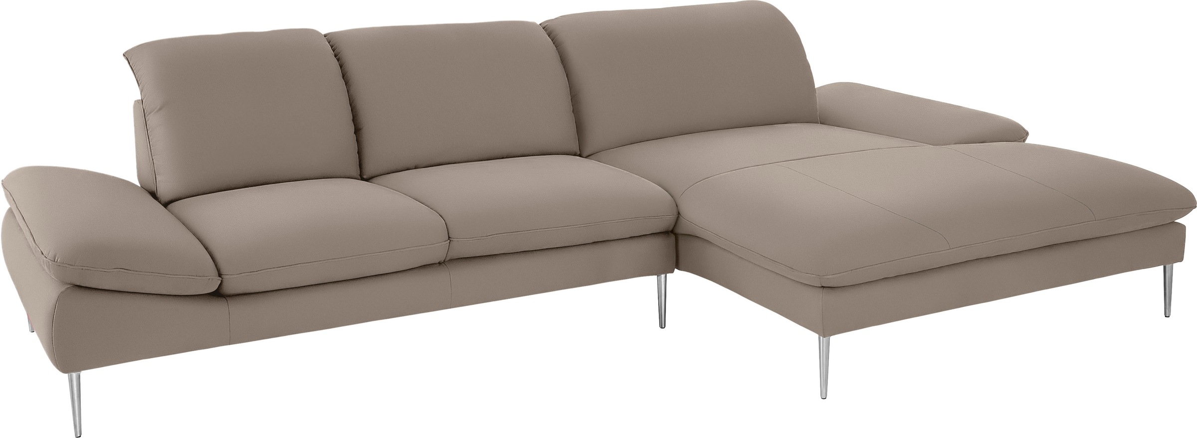 W.SCHILLIG Ecksofa »enjoy&MORE, Designsofa, bequem, zeitlos und elegant, L-Form«, mit Sitztiefenverstellung, Füße Chrom glänzend, Breite 340 cm