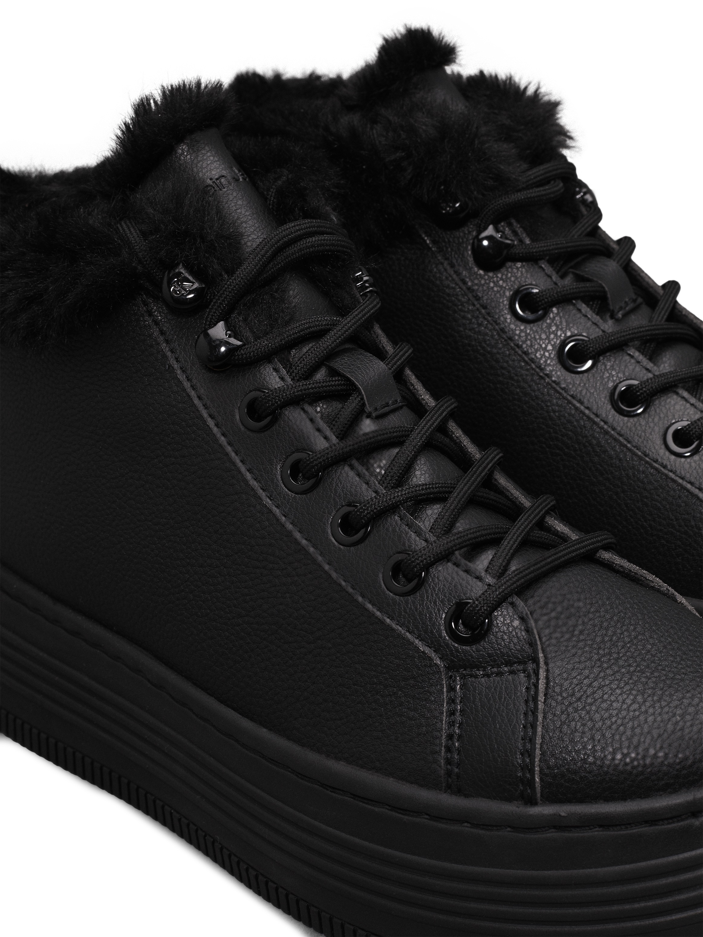 Calvin Klein Jeans Winterboots »BOLD PLATF LOW LACEUP MG LTH«, Plateauboots, Stiefelette, High-Top Sneaker, Logo in der Laufsohle