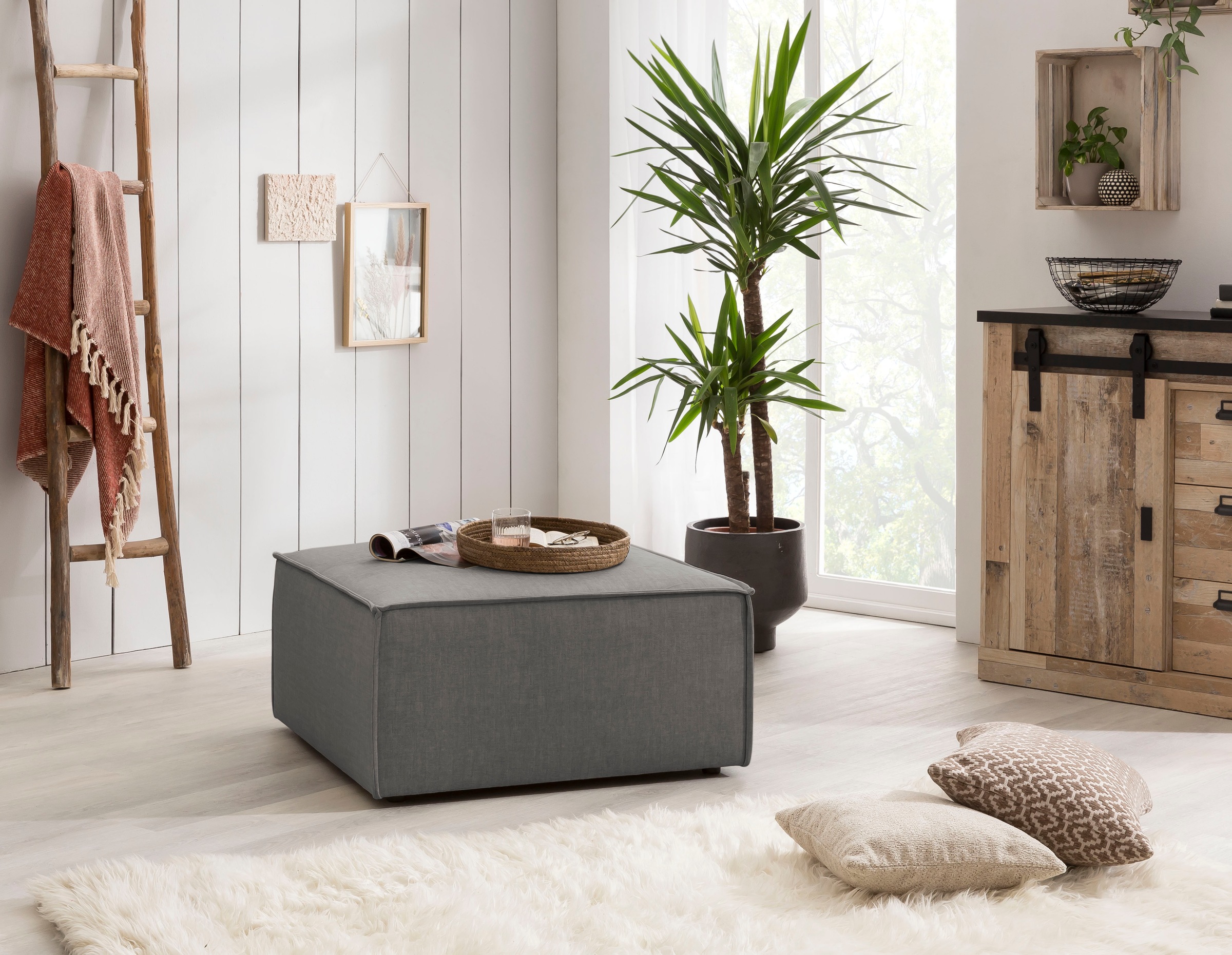 Home affaire Hocker »SHERWOOD«, Hocker quadratisch, ideale Ergänzung zum Loveseat Â»SHERWOODÂ«