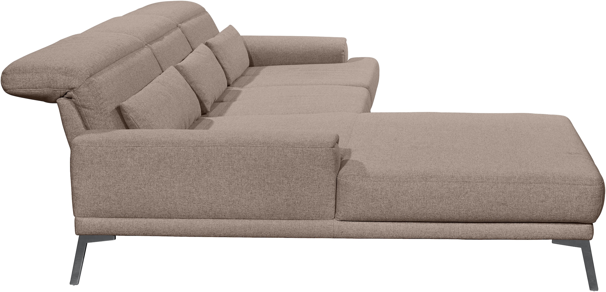 Musterring Ecksofa »MR 4580«, mit Kopf- und Sitztiefenverstellung, Metallfuß chrom, 288 x 193/220cm