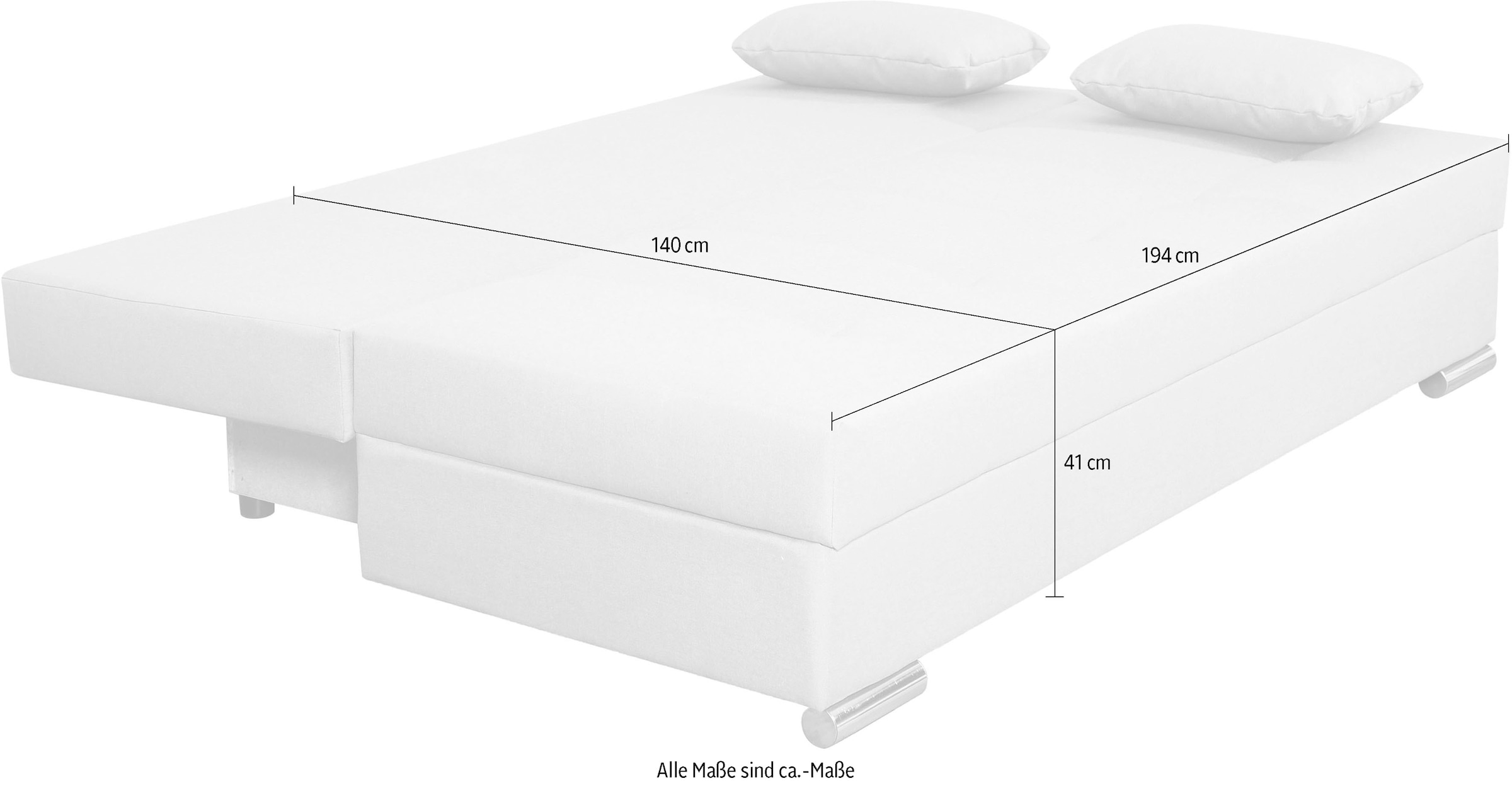 COLLECTION AB Schlafsofa »Tania, B: 194 cm, Liegel. 140x194 cm« komfortabler Sitzkomfort: Federkern-Polsterung, inklusive Rückenkissen