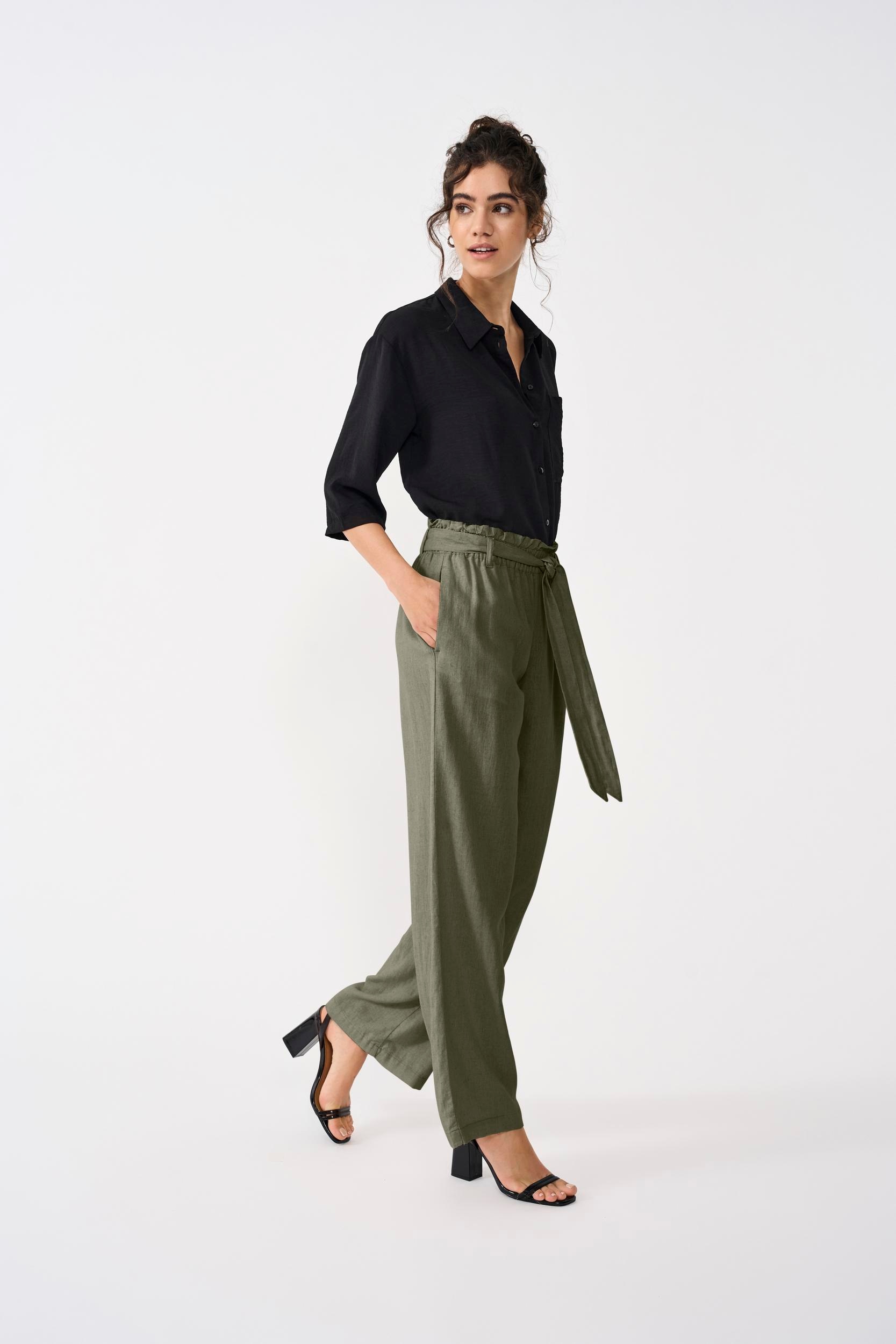 JDY Culotte »JDYSAY MW LINEN BELT PANT WVN NOOS«, Sommerhose
