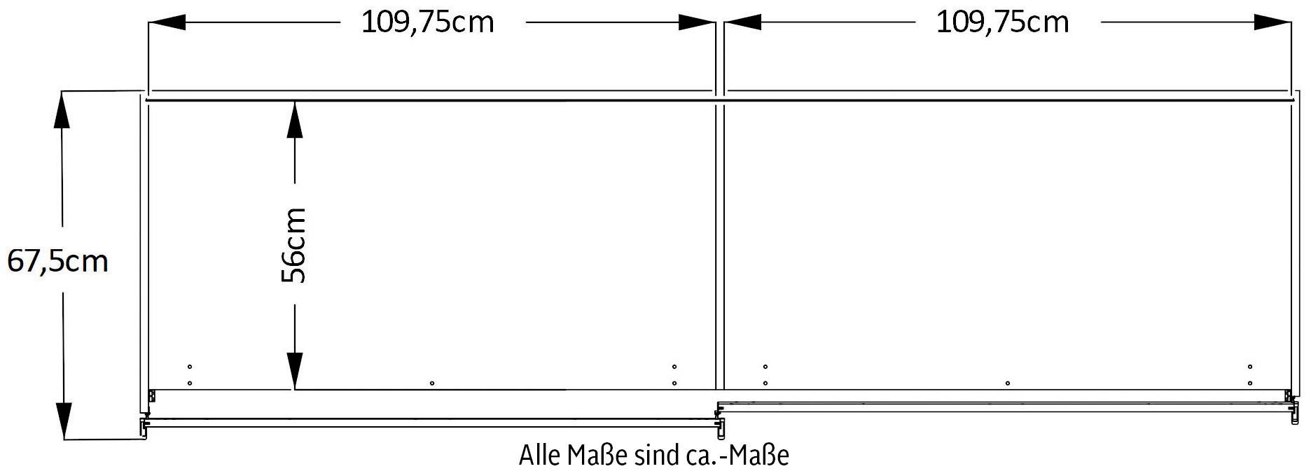STAUD Schwebetürenschrank »Sonate Rom mit Spiegel, Made in Germany«, Mit vier verschiedenen Ausstattungsvarianten