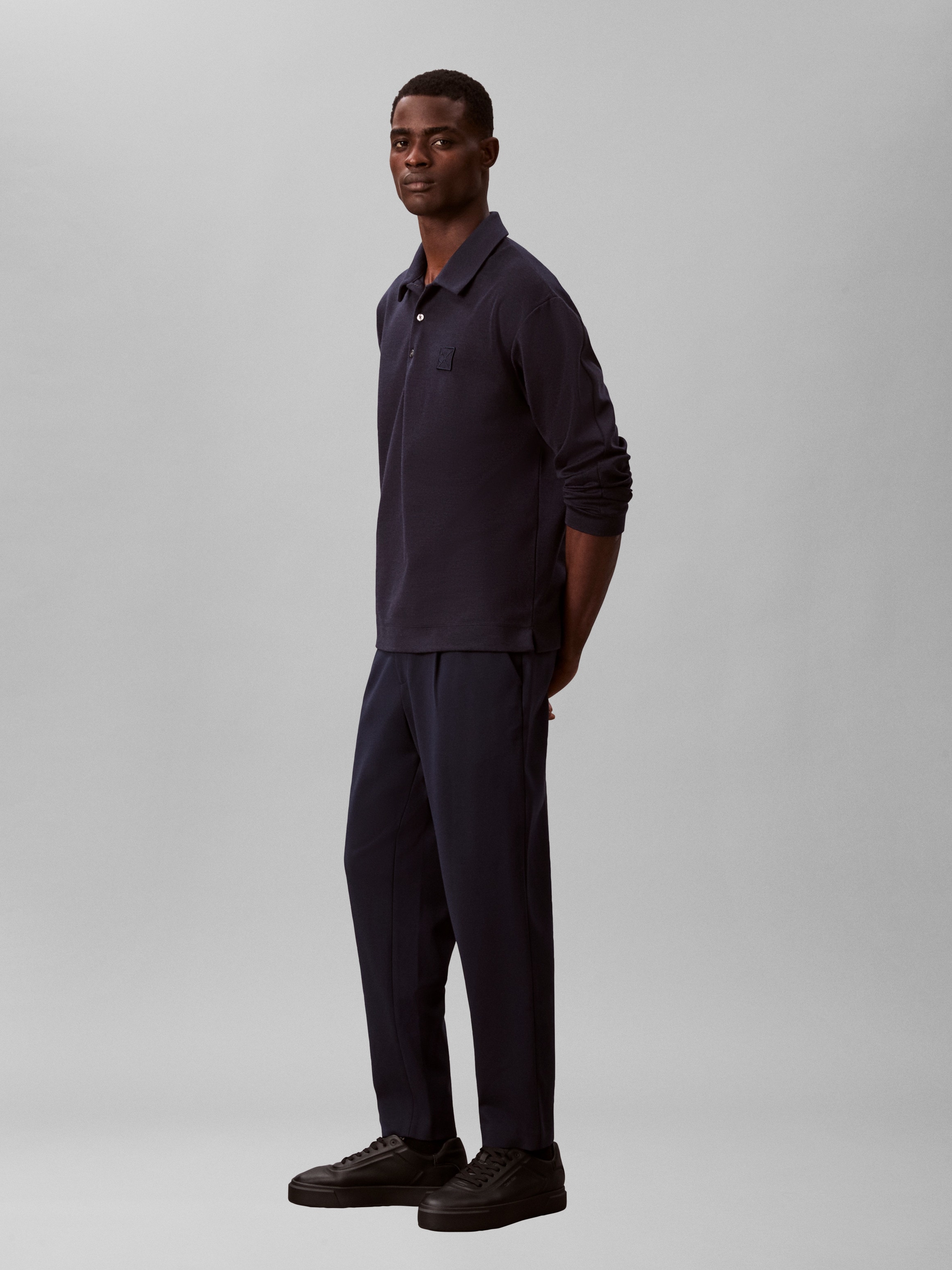 Calvin Klein Bundfaltenhose  elastischer Bund, Slim fit, Bundfalte