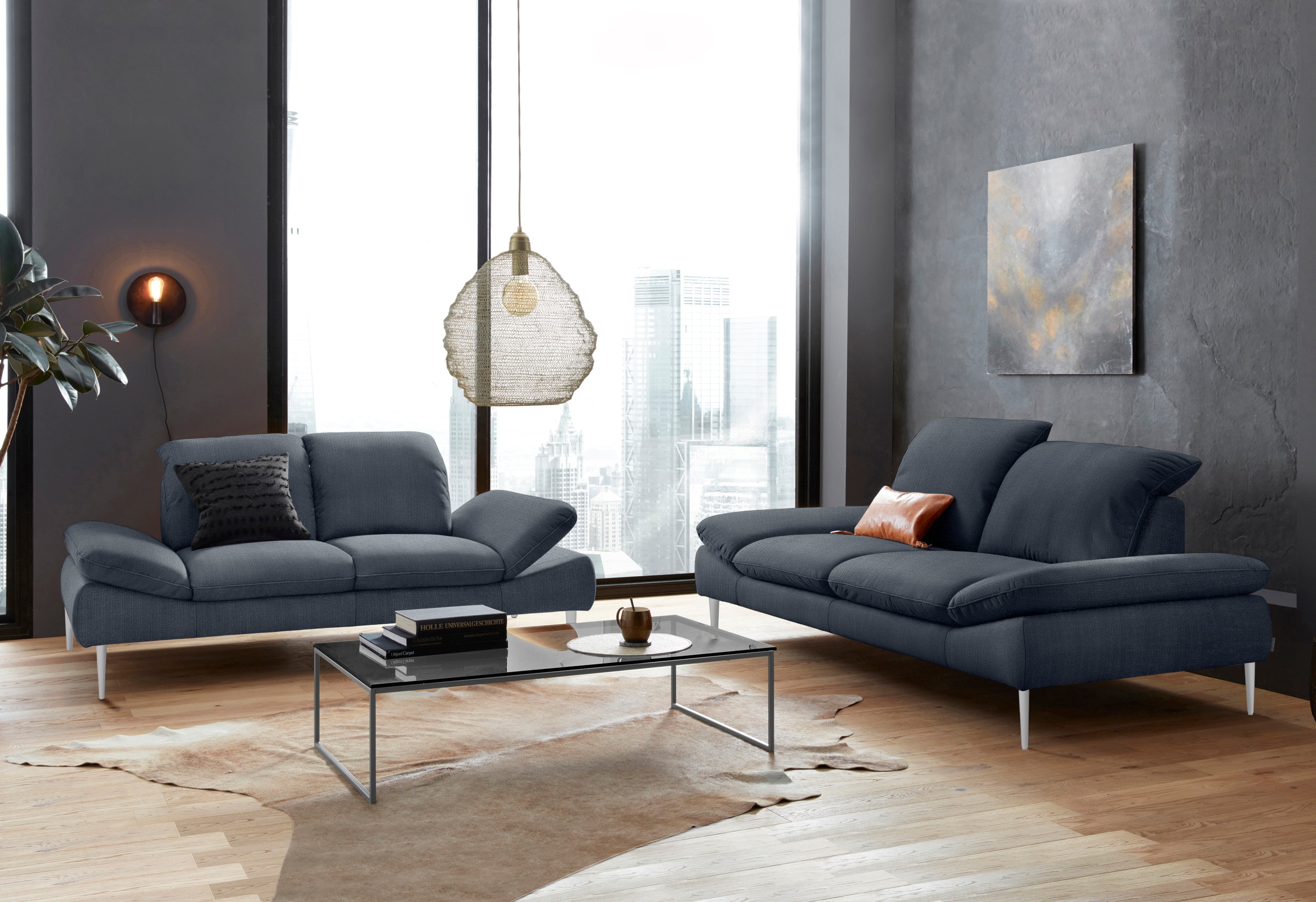 W.SCHILLIG 2,5-Sitzer »enjoy&MORE« mit Sitztiefenverstellung, Füße Chrom glänzend, Breite 232 cm