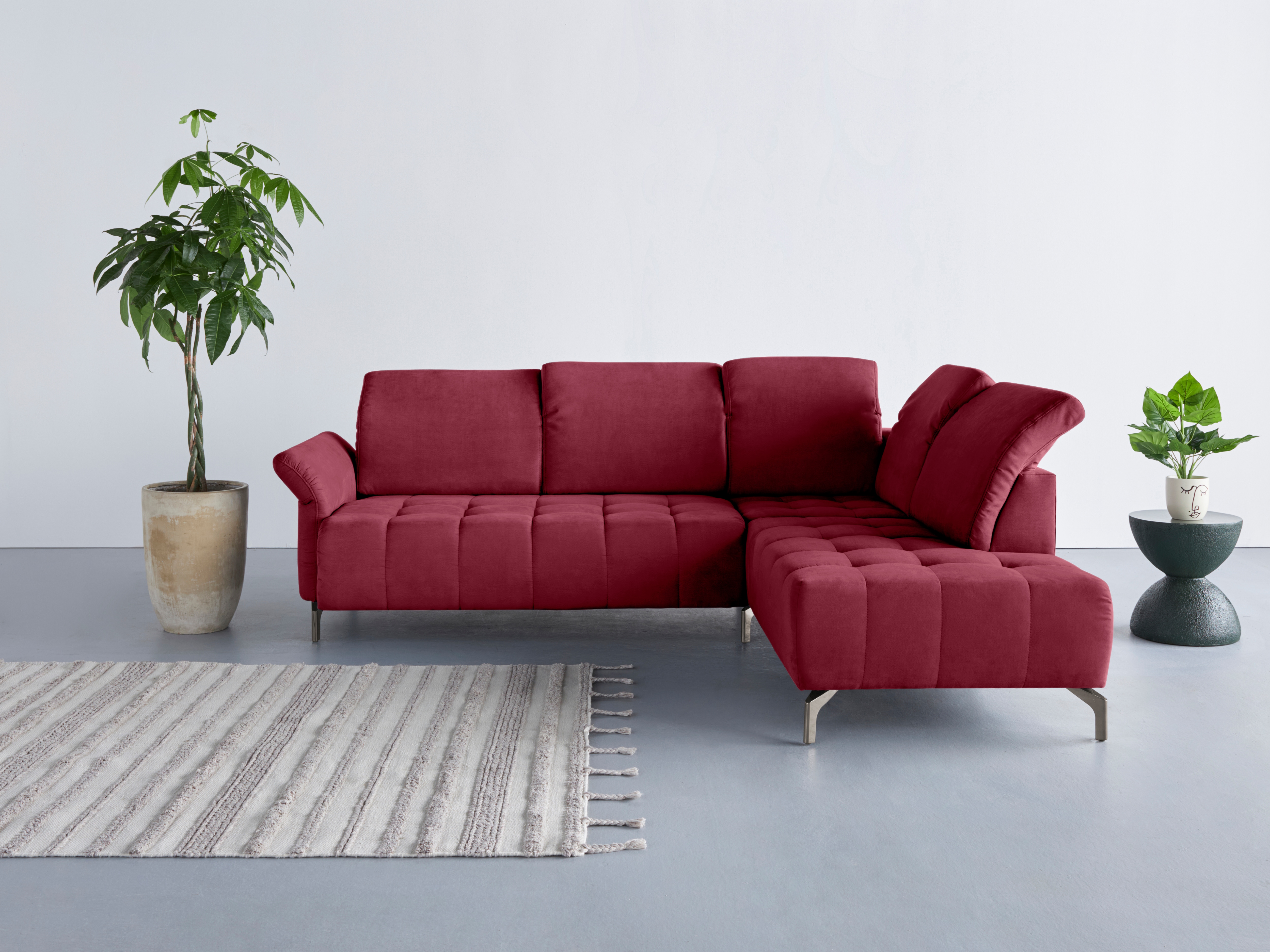 OTTO home Ecksofa "Fresh L-Form" Federkern, wahlweise Kopfteilverstellung und motorischer Vorziehsitz