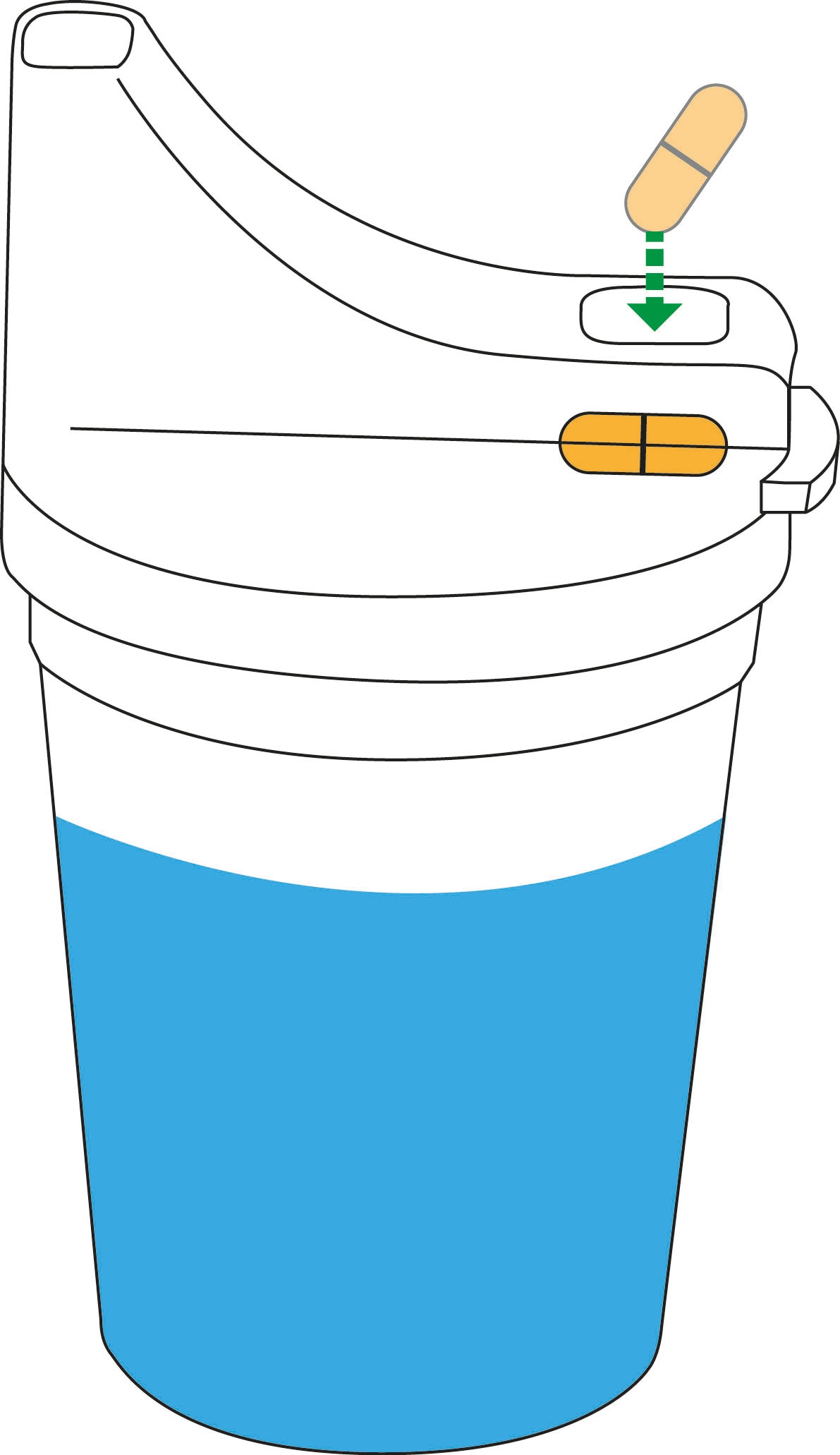 Hydas Schnabelbecher »Pillenschlucker für eine mühelose Tabletteneinnahme« Ideal für Kinder sowie ältere und hilfsbedürftige Menschen