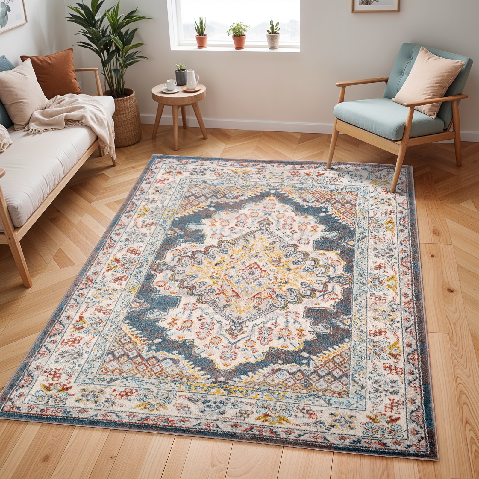 Livabliss Teppich »CASABLANCA«, rechteckig, 12 mm Höhe, Vintage Orientteppich, Kurzflor Boho Wohnzimmerteppich, Läufer