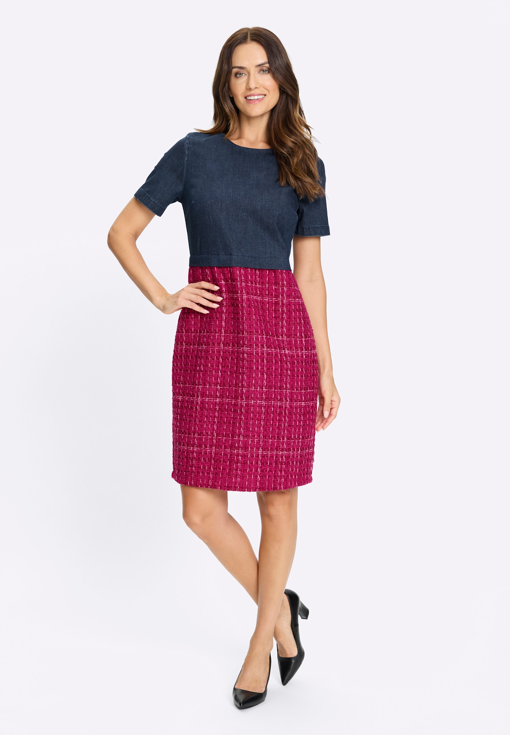 heine Jerseykleid »Kleid Bleistiftkleid in 2-in-1-Optik« Ohne Taschen