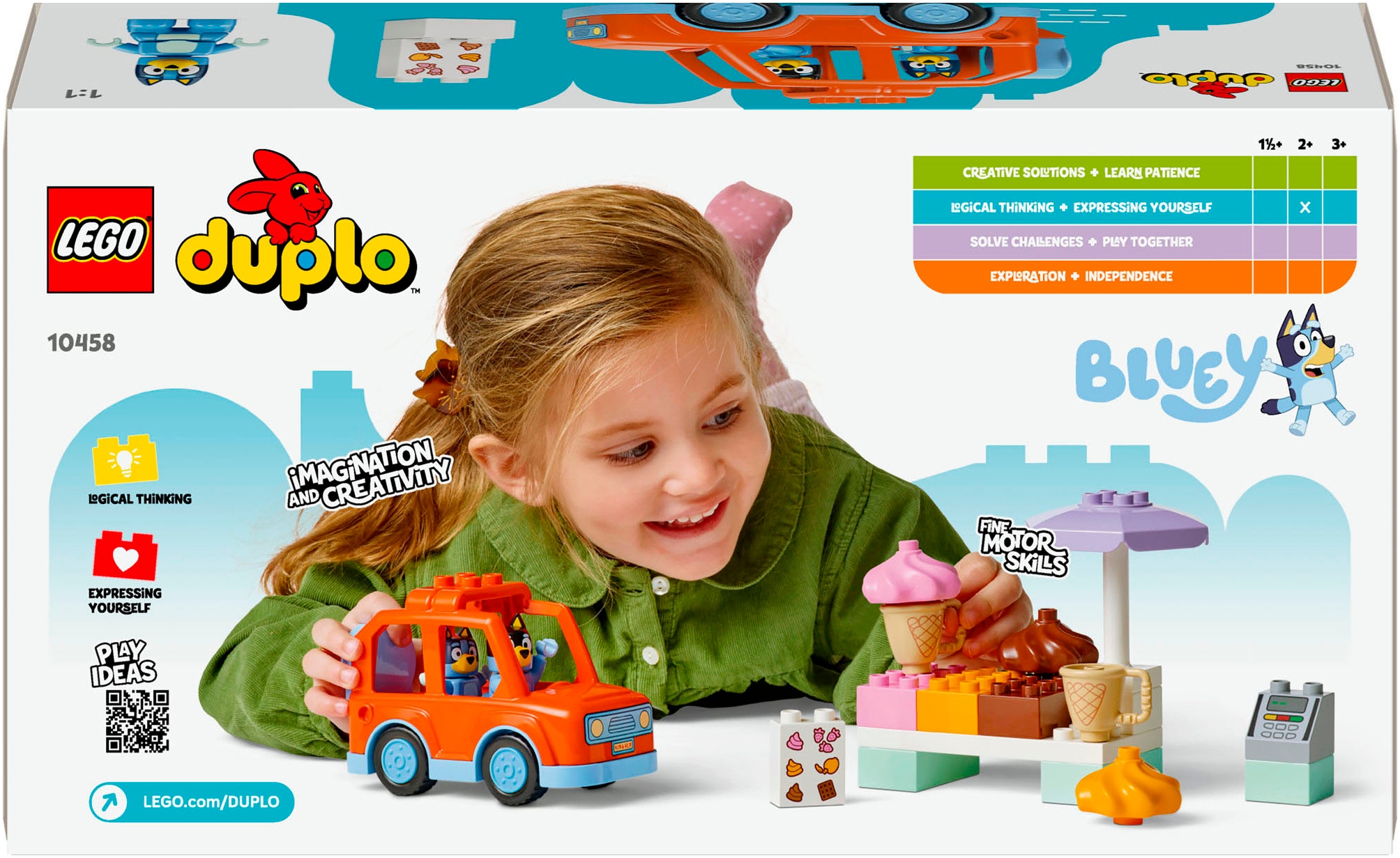 LEGO® Konstruktionsspielsteine »Ausflug zur Eisdiele mit Bluey (10458), LEGO DUPLO Bluey« Made in Europe