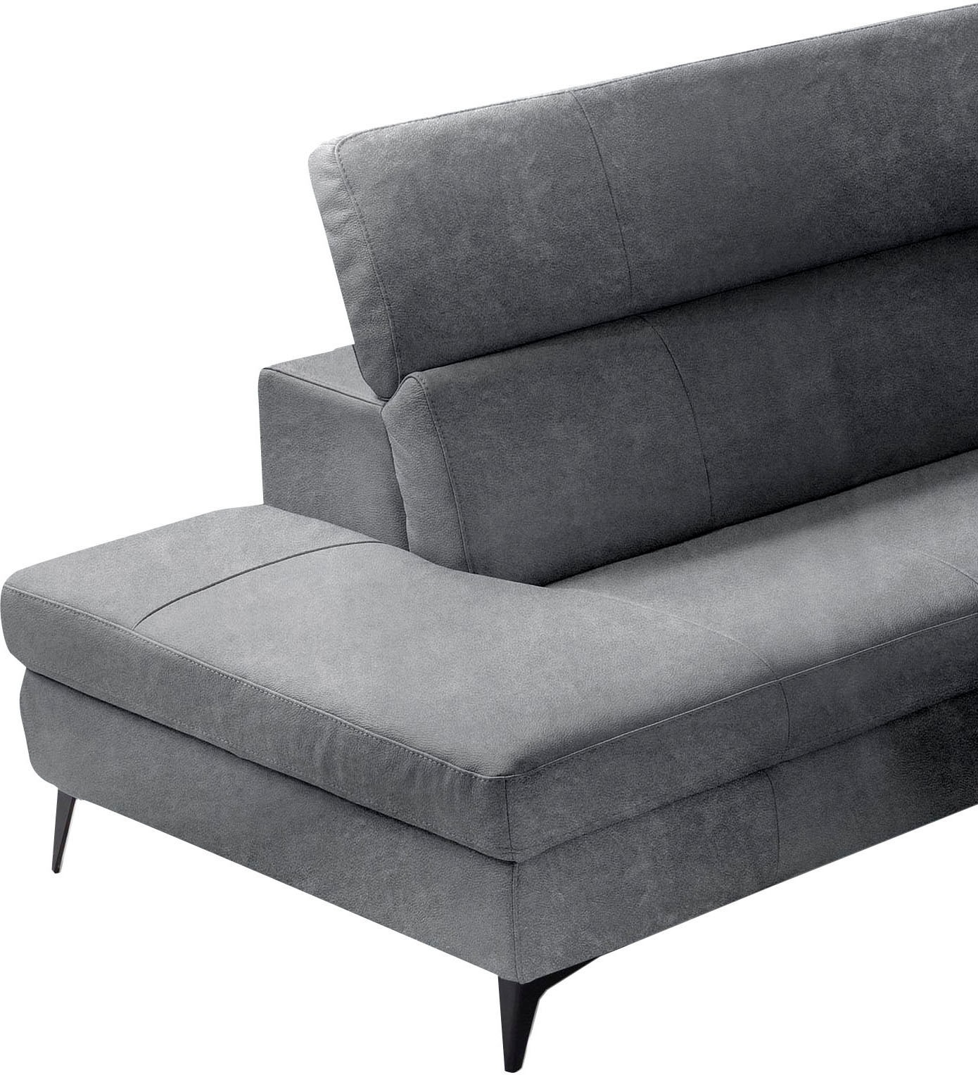 Egoitaliano Ecksofa »Edith, Designsofa mit hohem Sitzkomfort, L-Form«, inkl. elektrischer Relaxfunktion und manuell verstellbaren Kopfteilen