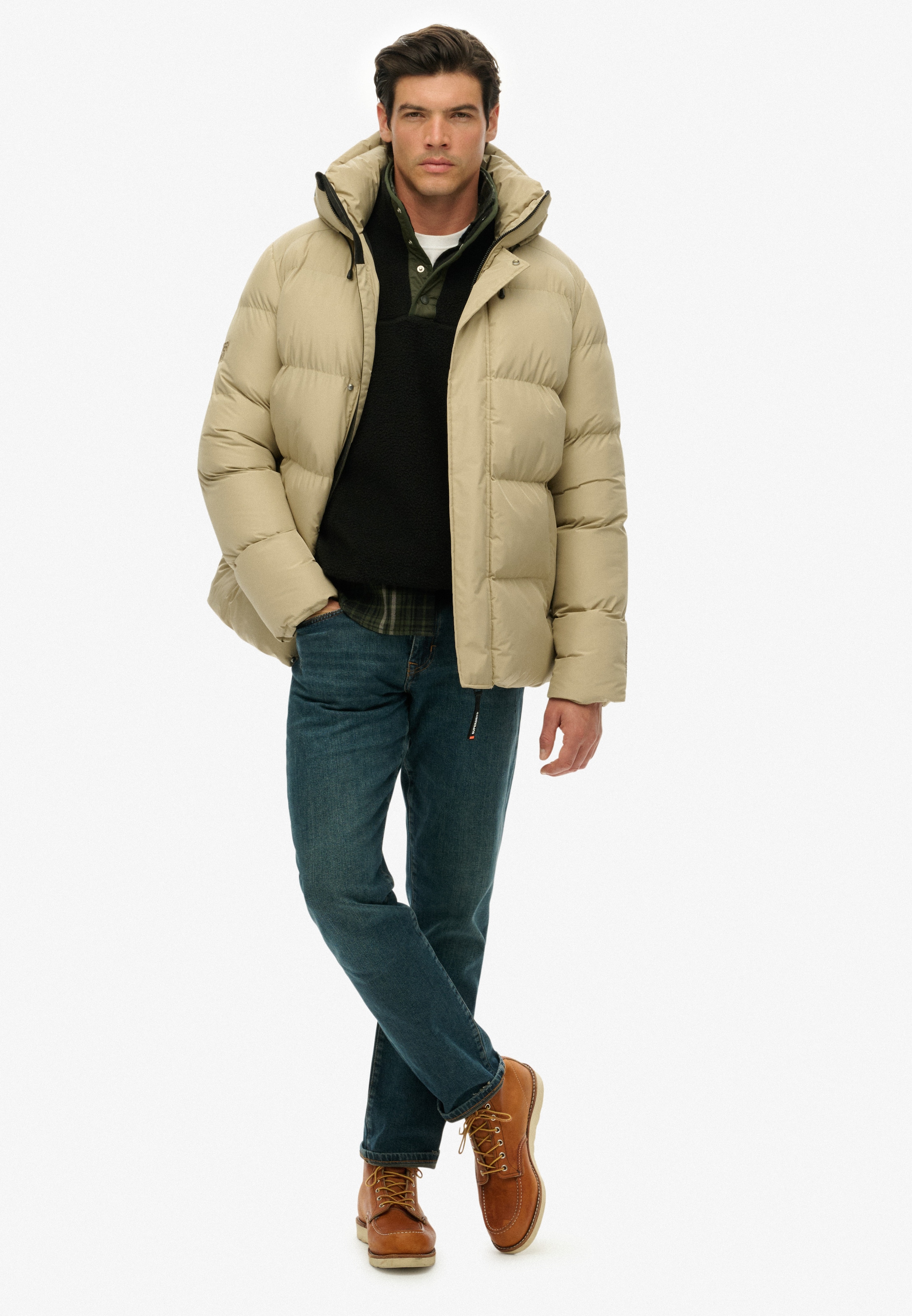 Superdry Steppjacke »HOODED 5 BAFFLE SPORTS PUFFER« mit Kapuze