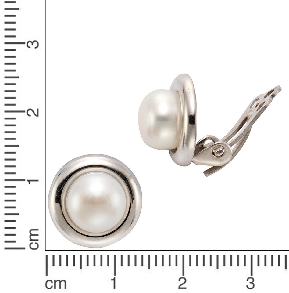 Firetti Paar Ohrclips »Schmuck Geschenk Silber 925 Ohrschmuck ohne Ohrlöcher Perle«, mit Süßwasserzuchtperle