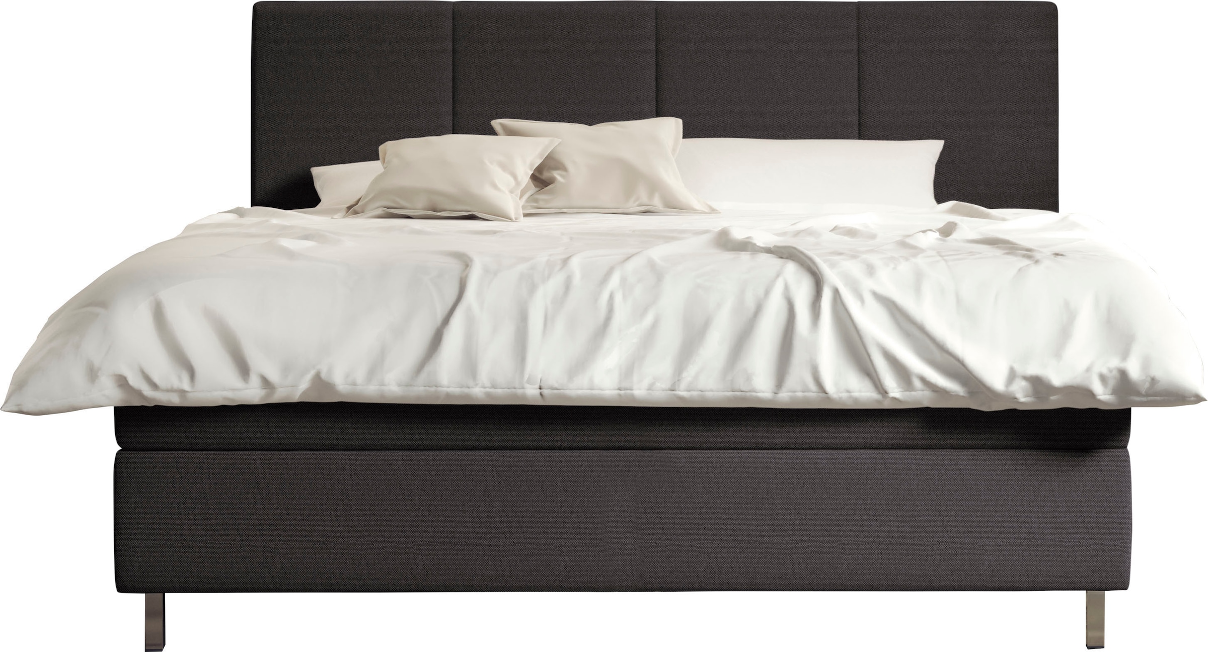 Schlaraffia Boxspringbett »Saga«, GELTEX® Next Topper, Metallfuß in Chrom, niedriges Kopfteilhöhe 113 cm