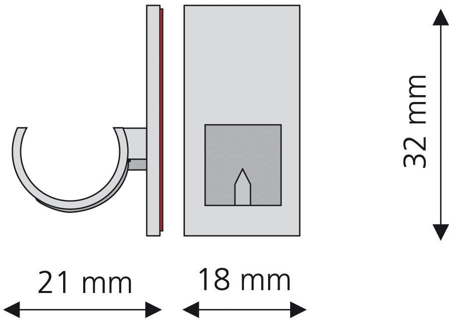 Liedeco Klebeträger für Cafehausstangen Ø 12 mm
