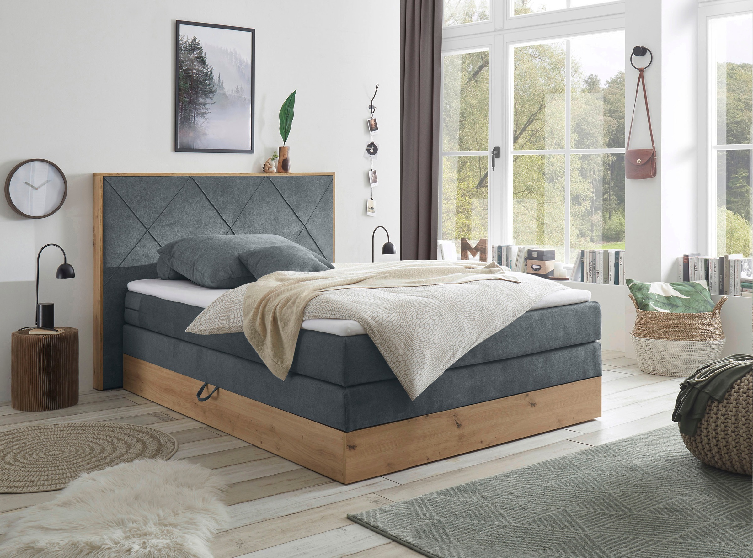 ED EXCITING DESIGN Boxspringbett »Bellevue«, inkl. Bettkasten, wahlweise mit Matratze und Topper