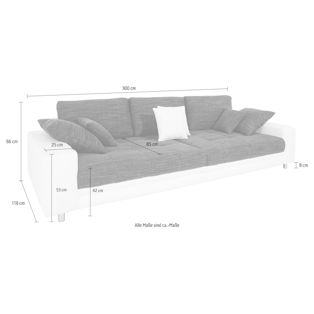 Mr. Couch Big-Sofa »Tobi«, wahlweise mit Kaltschaum (140kg Belastung/Sitz) und RGB-LED-Beleuchtung