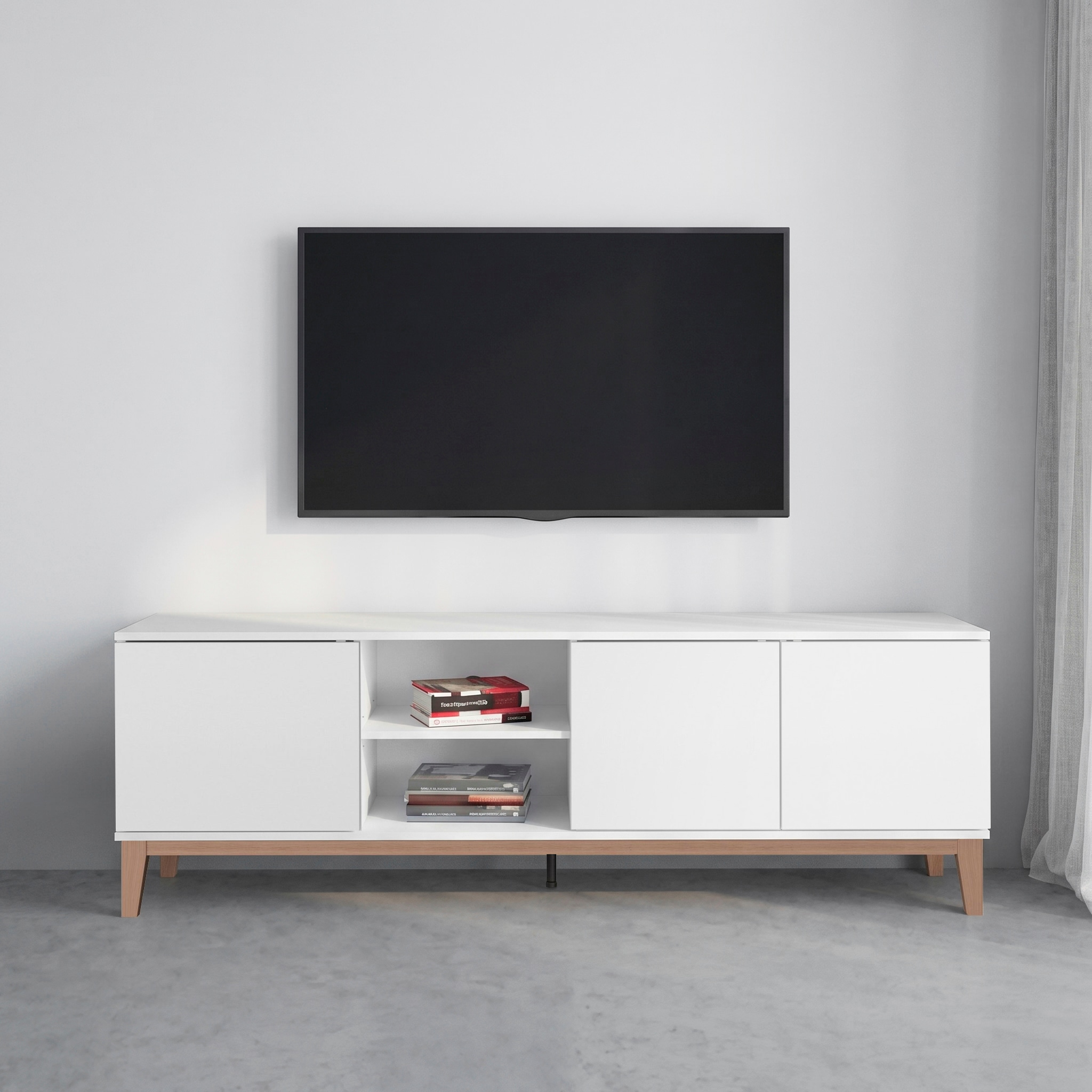 OTTO home Lowboard "Maryd" 1 Stk. tlg. Kommode, Untergestell in Holzoptik, Breite 160 cm