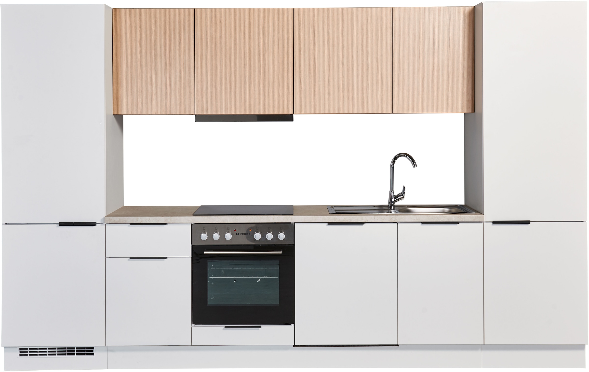 BASIC by Balculina Küchenzeile »Makrona B/H/T 340x215x60 cm« Breite 340 cm, wahlweise mit E-Geräten und Induktion