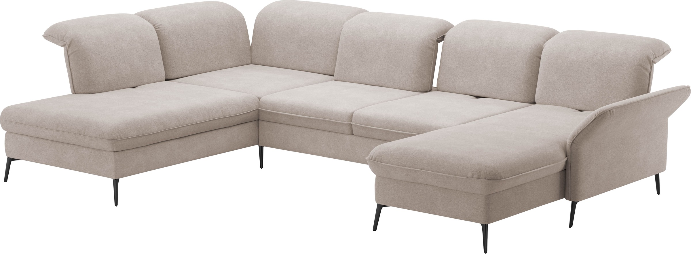 sit&more Wohnlandschaft »Emely, inkl. Sitztiefenverstellung«, wahlweise mit Bettfunktion,Bettkasten,Kopf- & Armteilverstellung
