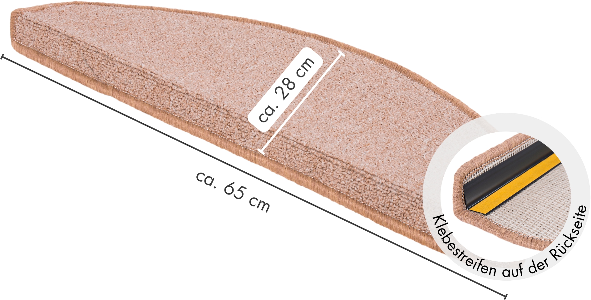 Andiamo Stufenmatte »Bob, Made in Poland« halbrund 4,5 mm Höhe melierte Schlinge, selbstklebend, Set mit 2 Stück oder 15 Stück