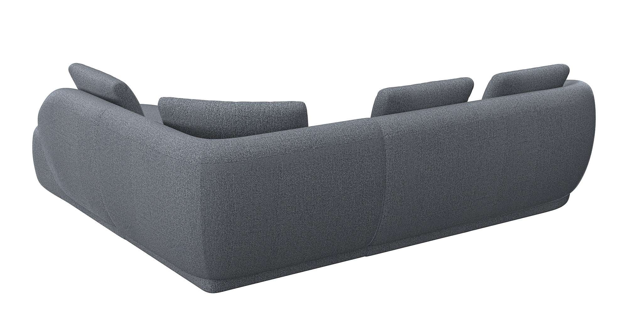 FLEXLUX Ecksofa »Torino, rund, L-Form, Sofa-Ecke mit Ottomane«, Modernes, organisches Sofa-Design, Kaltschaum, Wellenunterfederung