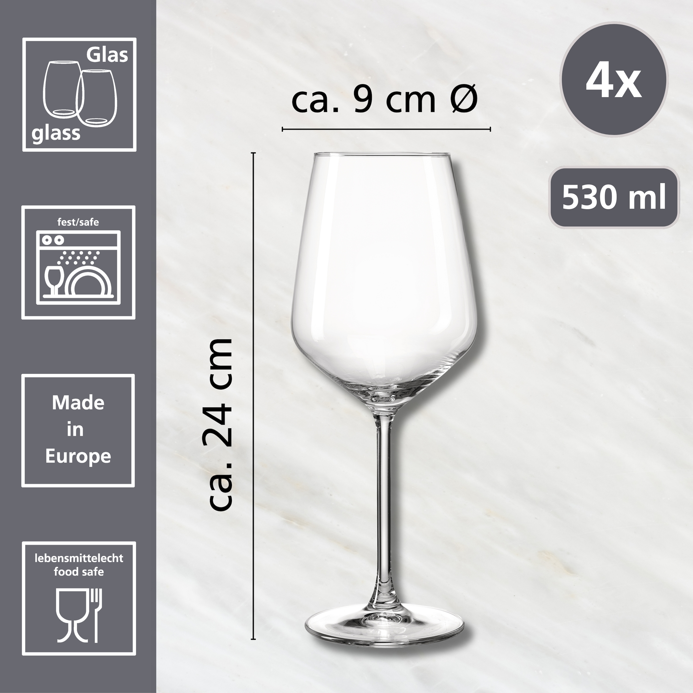 Ritzenhoff & Breker Rotweinglas »Rumba« 4er Set, je 530 ml