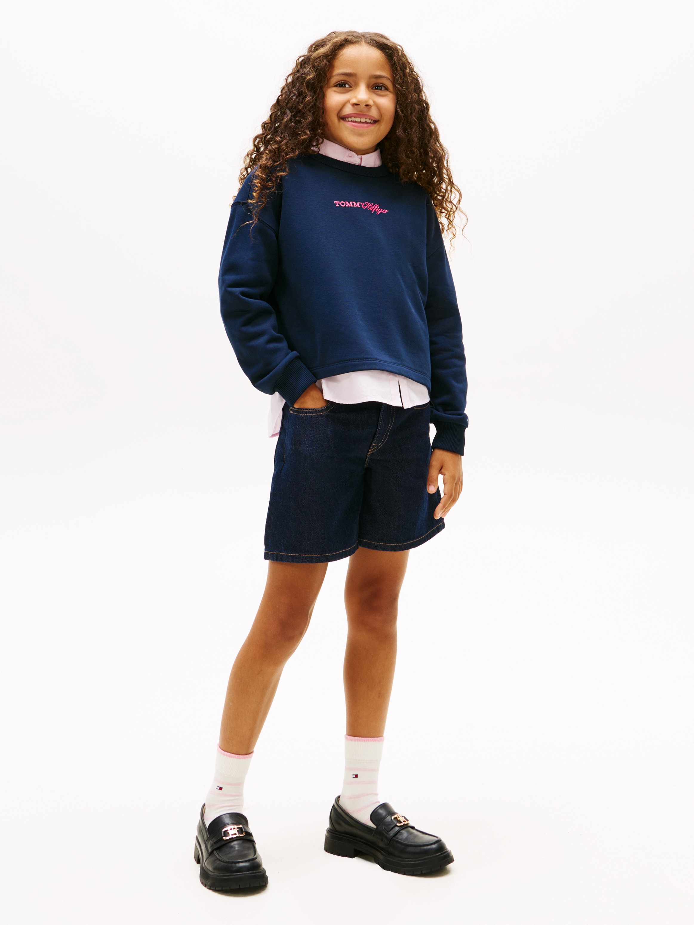 Tommy Hilfiger Sweatshirt »GLITTER TOMMY CREW«, Kinder bis 16 Jahre, regular fit
