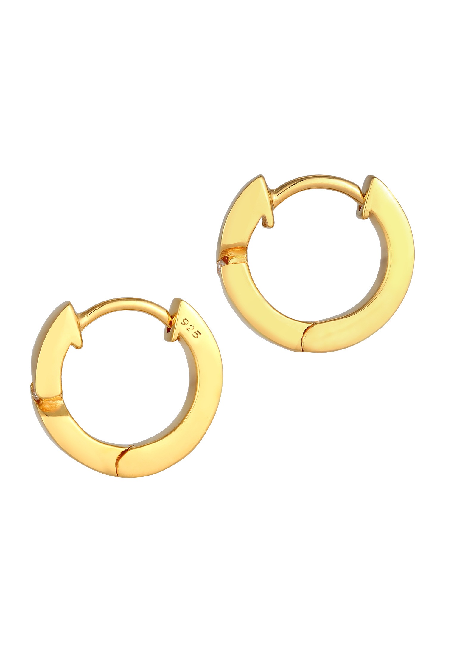 Elli DIAMONDS Paar Creolen »Ohrringe Creolen Basic Diamant (0.03 ct.) 925 Silber«