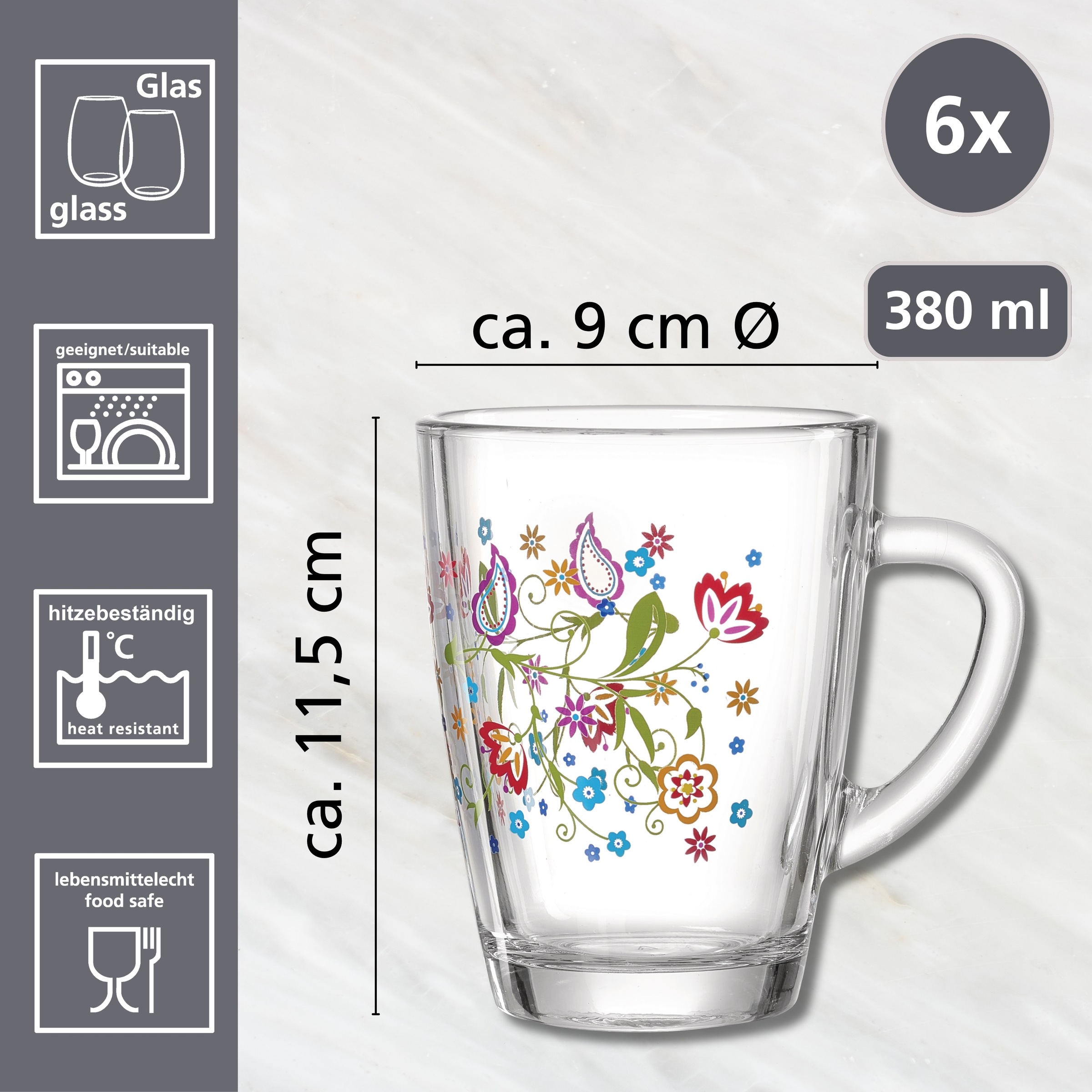 Ritzenhoff & Breker Teeglas »Shanti« hitzebeständig, je 380 ml