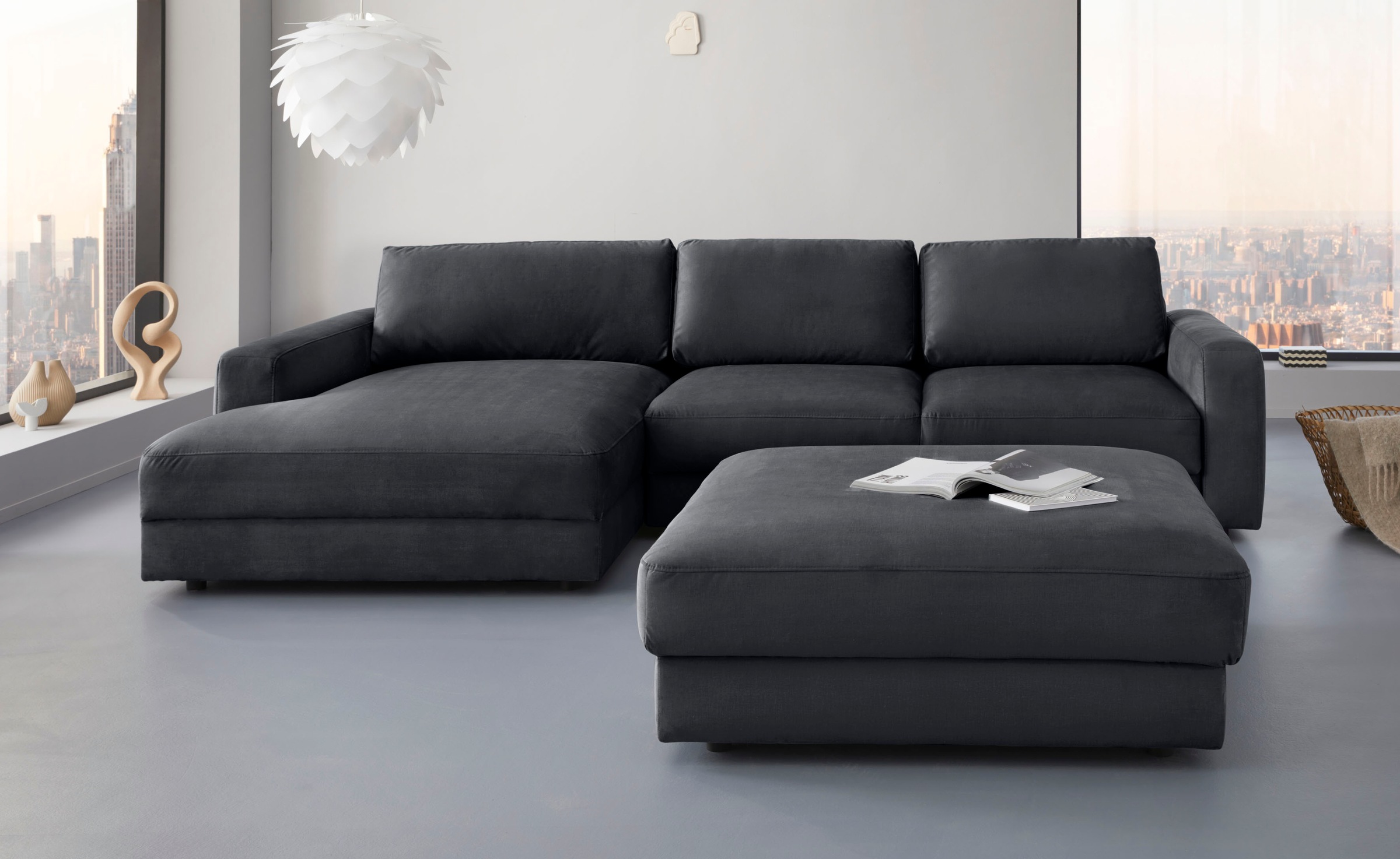Places of Style Ecksofa »Bloomfield, bequem und elegant, OTTOs Choice, L-Form«, wahlweise mit Bettfunktion und Bettkasten