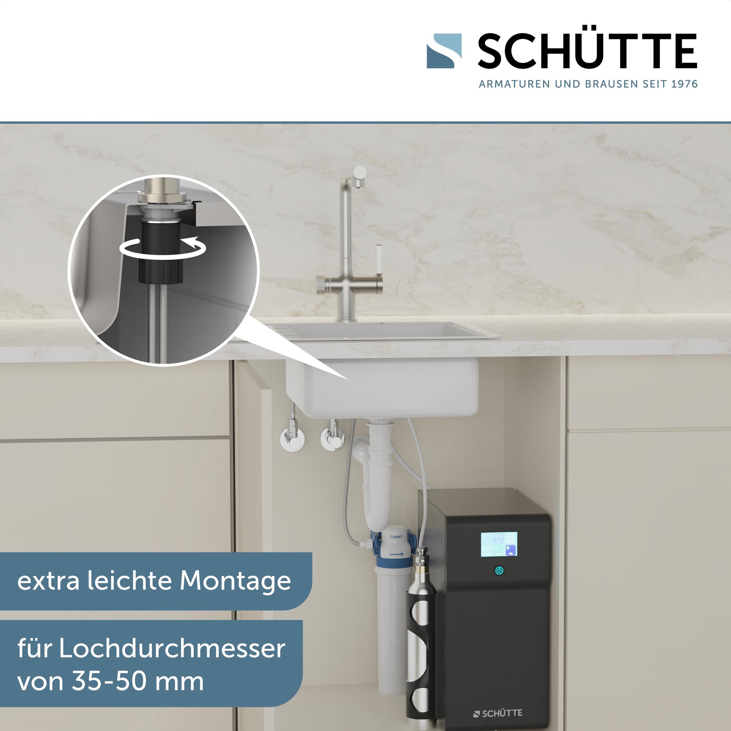 Schütte Küchenarmatur »"AQUADUCT" Sprudelwasser-Spültischarmatur« mit Kühlsystem, Filter, Filterkopf und handelsüblicher CO2-Kartusche