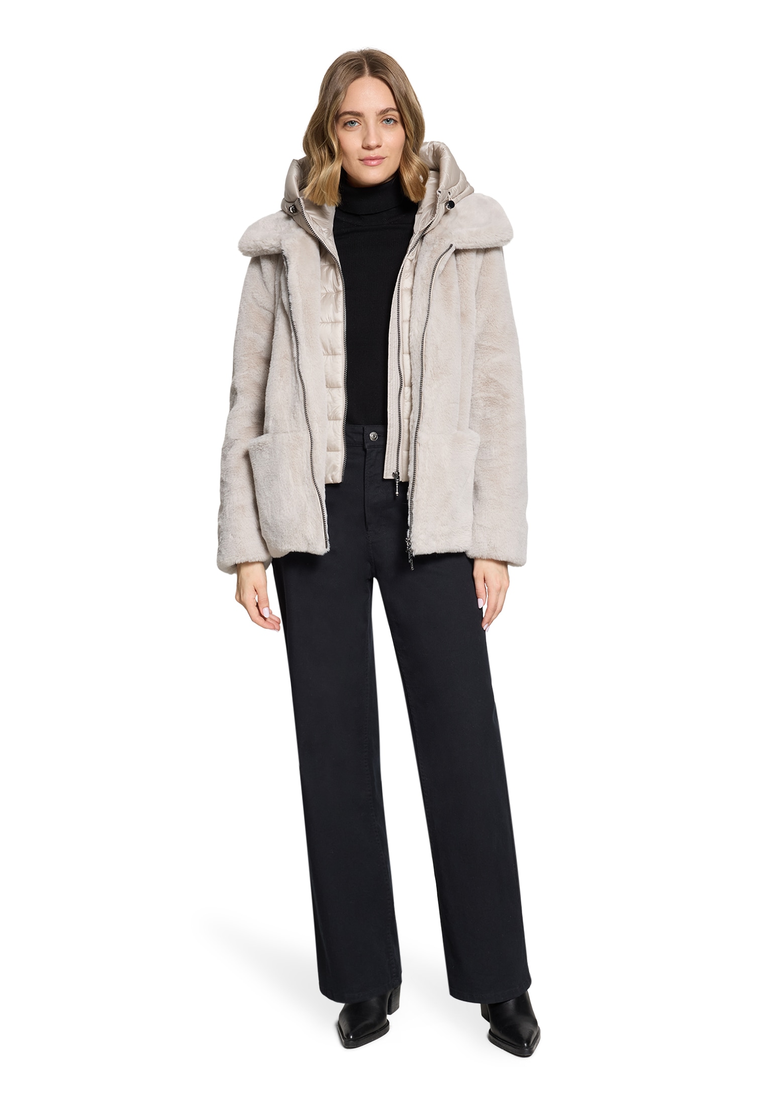 Amber & June Plüschjacke »Plüschjacke mit abnehmbarem Westenteil«