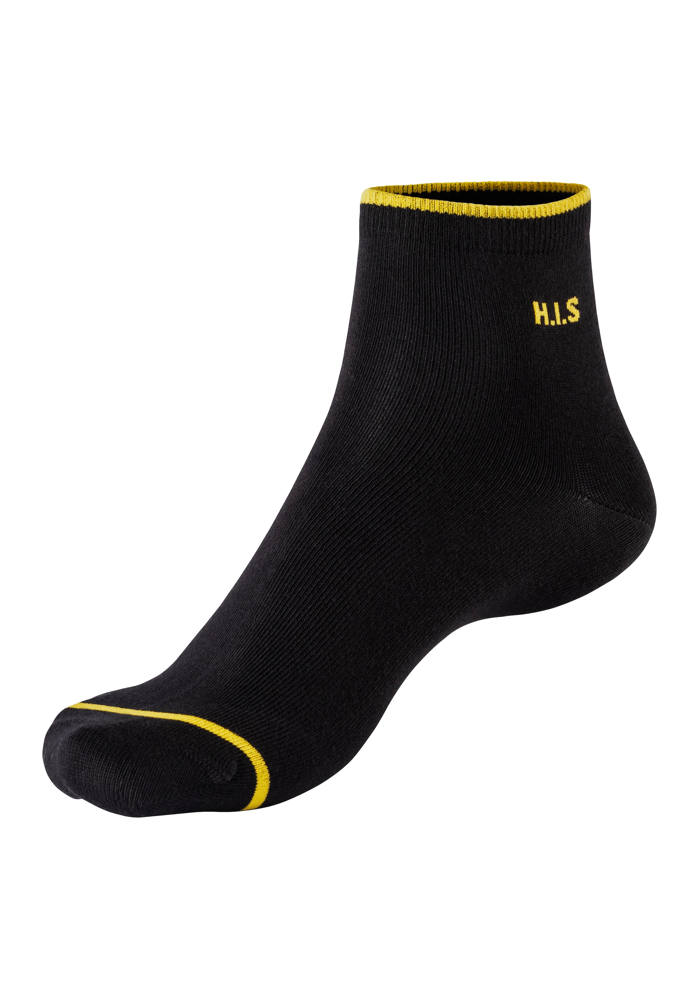 H.I.S Kurzsocken, (Packung, 7 Paar), mit farbigen Bündchen