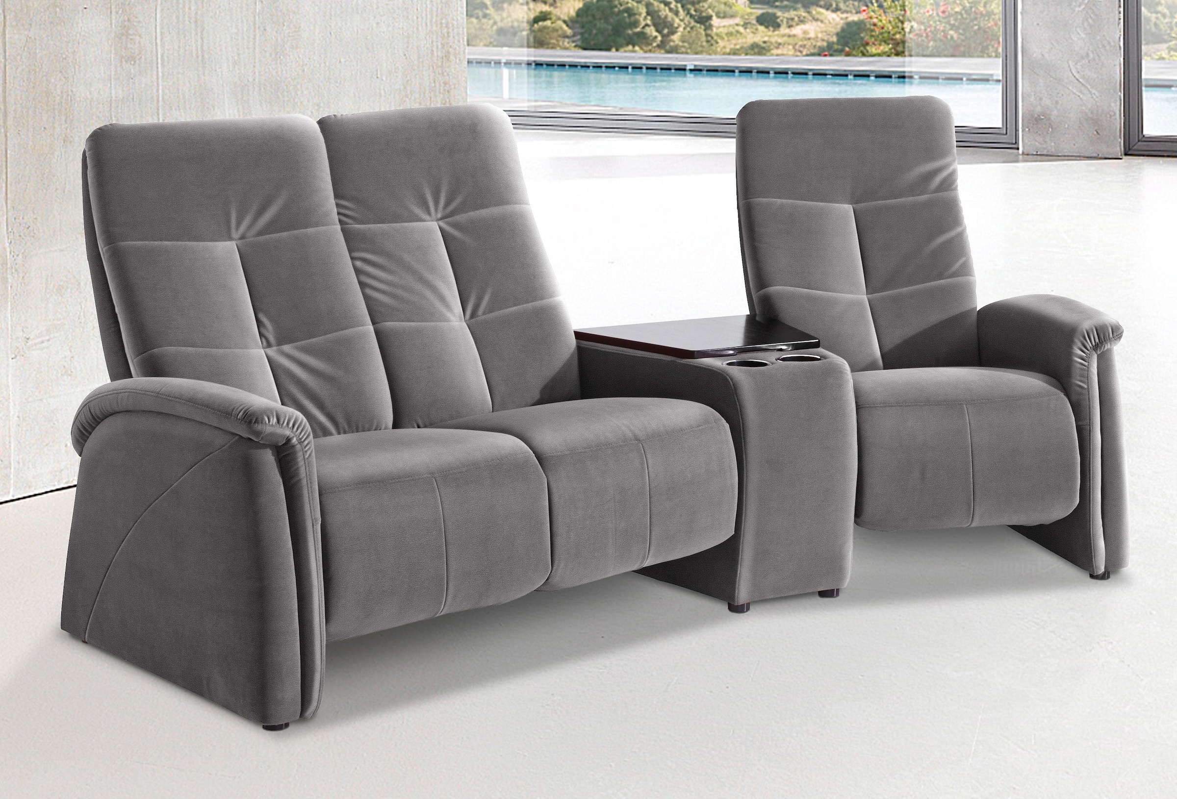 exxpo - sofa fashion 3-Sitzer »Tivoli, Kinosofa mit Tischablage & Stauraumfach, man. Relaxfunktion« mit Relaxfunktion