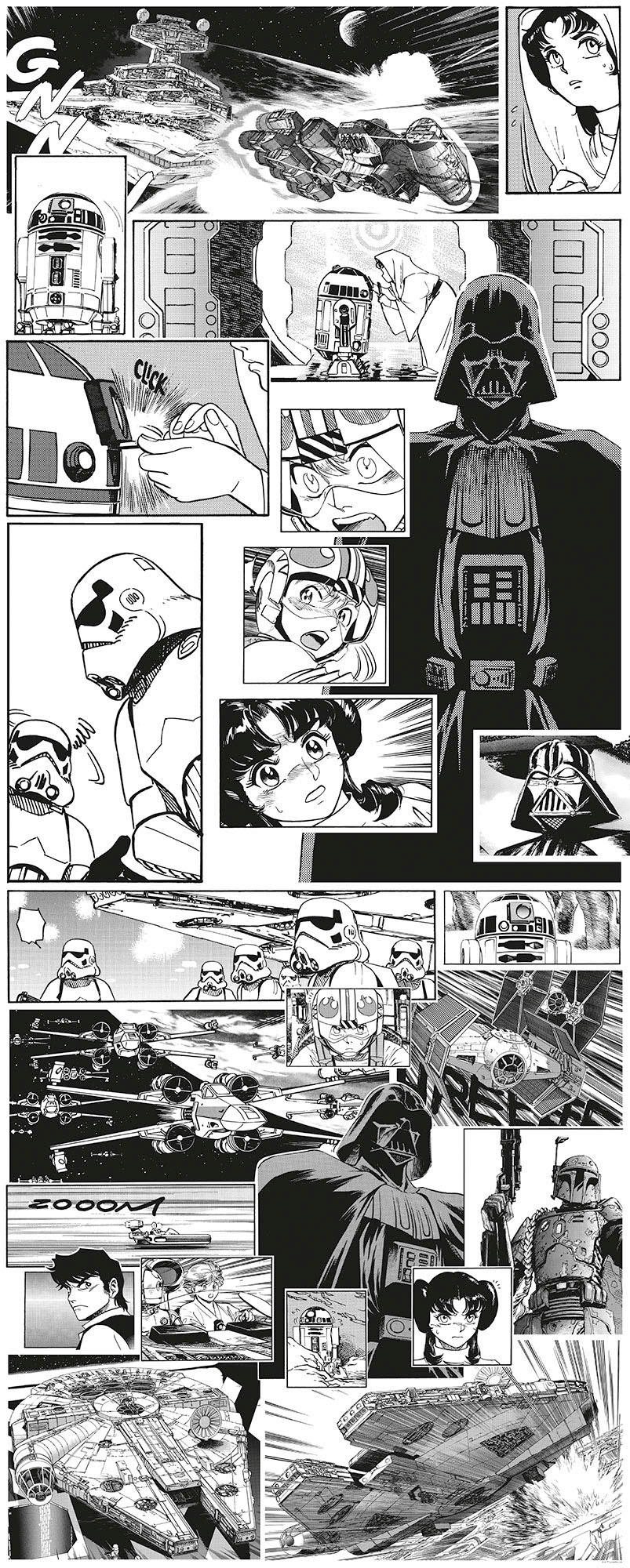 Komar Fototapete »Digitaldruck Vlies - Star Wars Manga Madness - Größe 100 x 250 cm«, bedruckt, Kinderzimmer