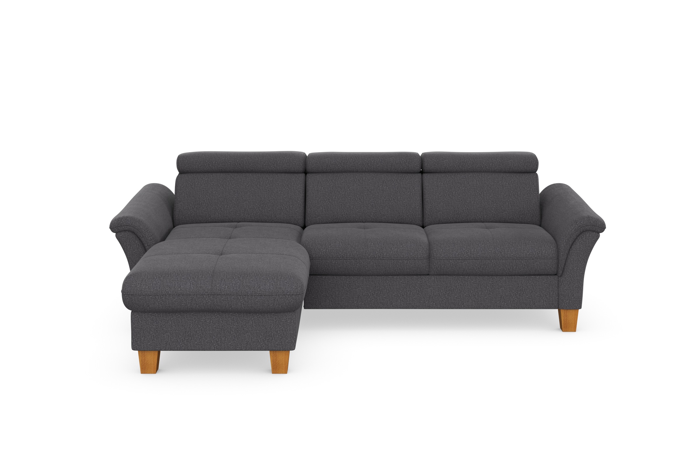 Home affaire Ecksofa »Lindgren L-Form«, wahlweise mit Bett mit klappbaren Rollen, Kasten und Kopfverstellung