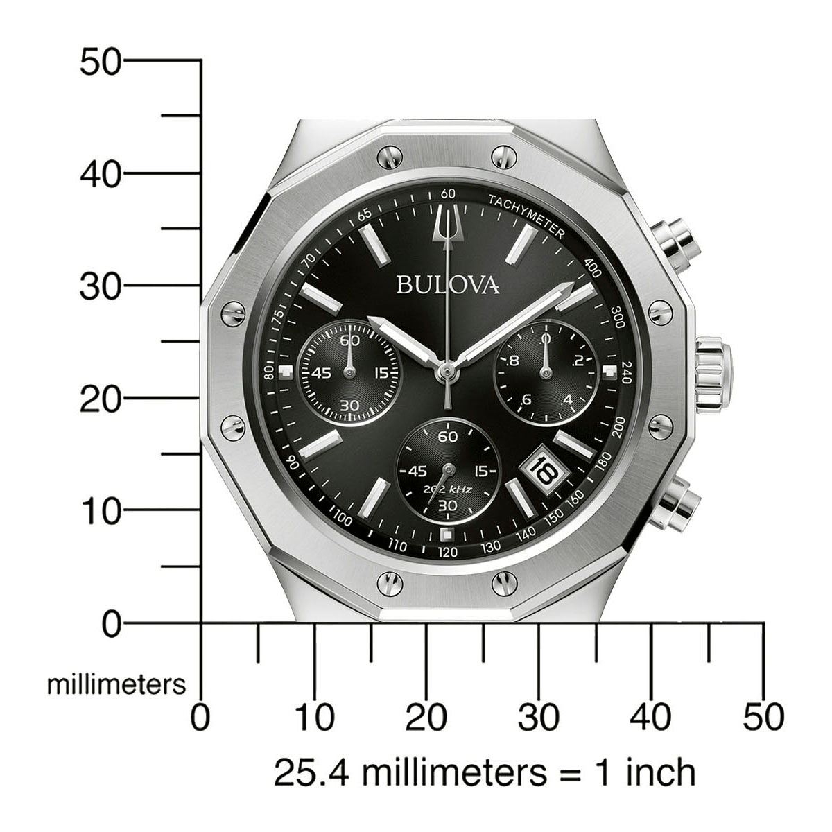Bulova Chronograph, Armbanduhr, Quarzuhr, Herrenuhr, Edelstahlarmband, Saphirglas