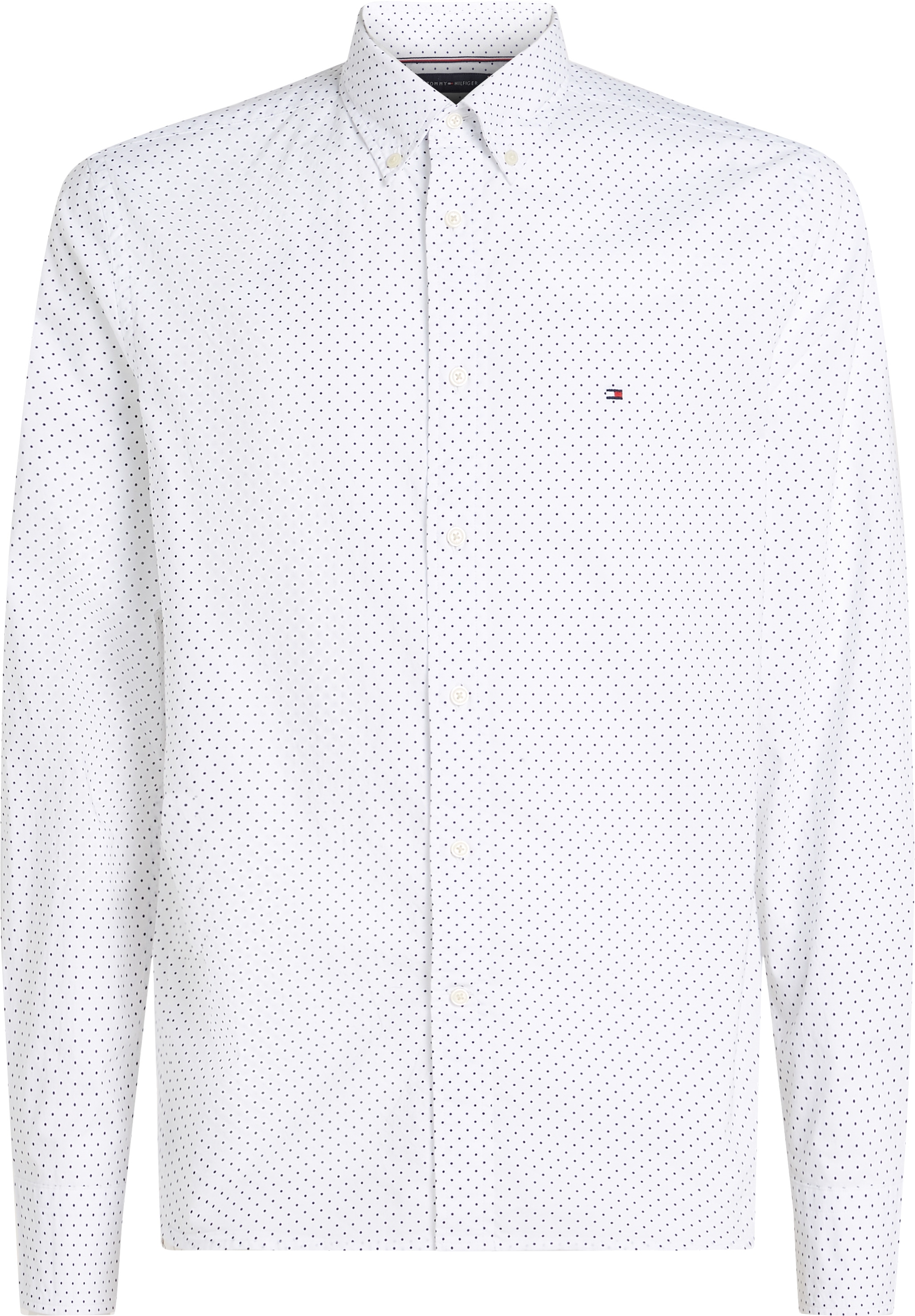 Tommy Hilfiger Big & Tall Langarmhemd »BT-FLEX POPLIN POLKA DOT S-B«, in Großen Größen, Logostickerei