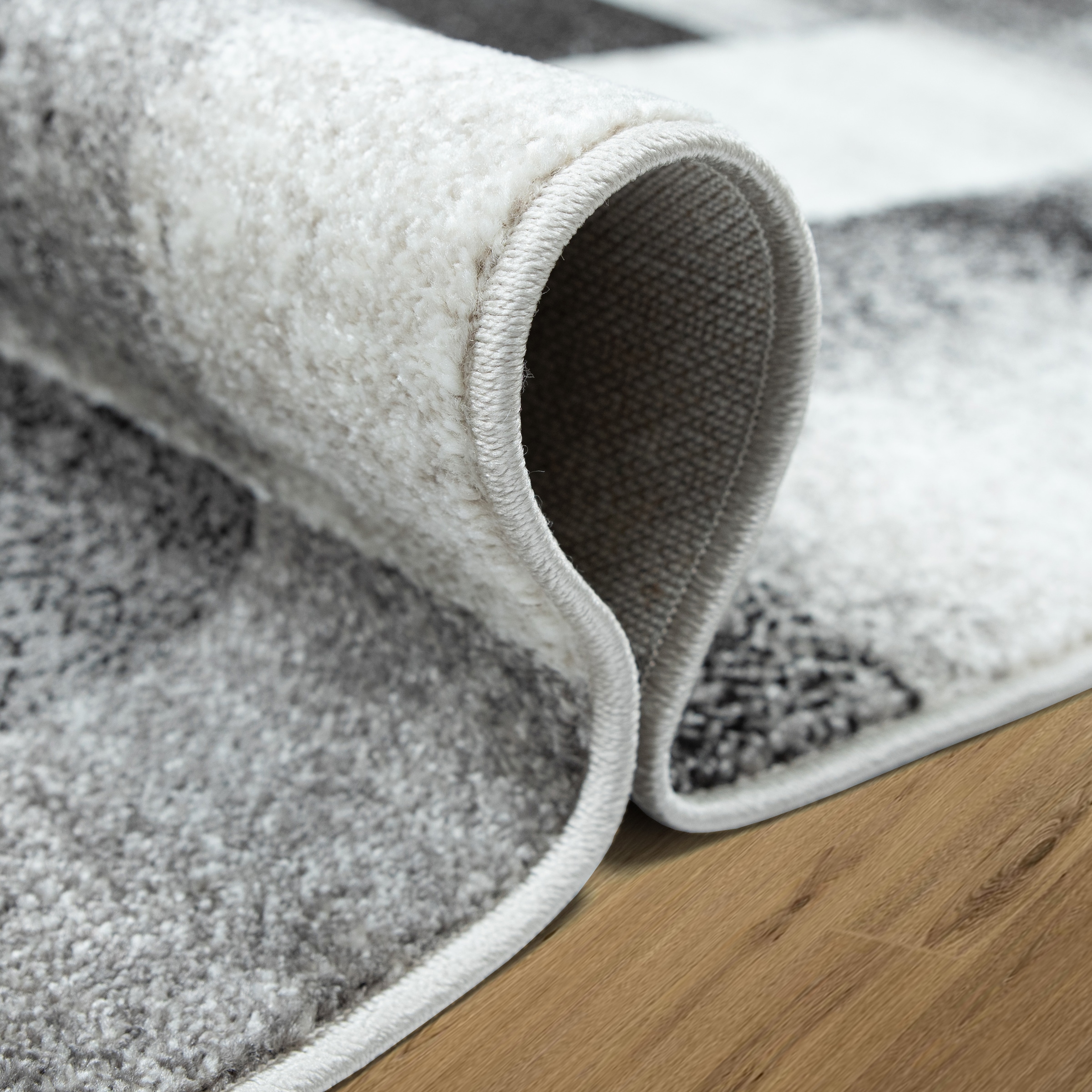 OTTO home Teppich »Corine« rechteckig 9 mm Höhe mit besonders weichem Flor, Kurzflor, modernes Karo-Design,