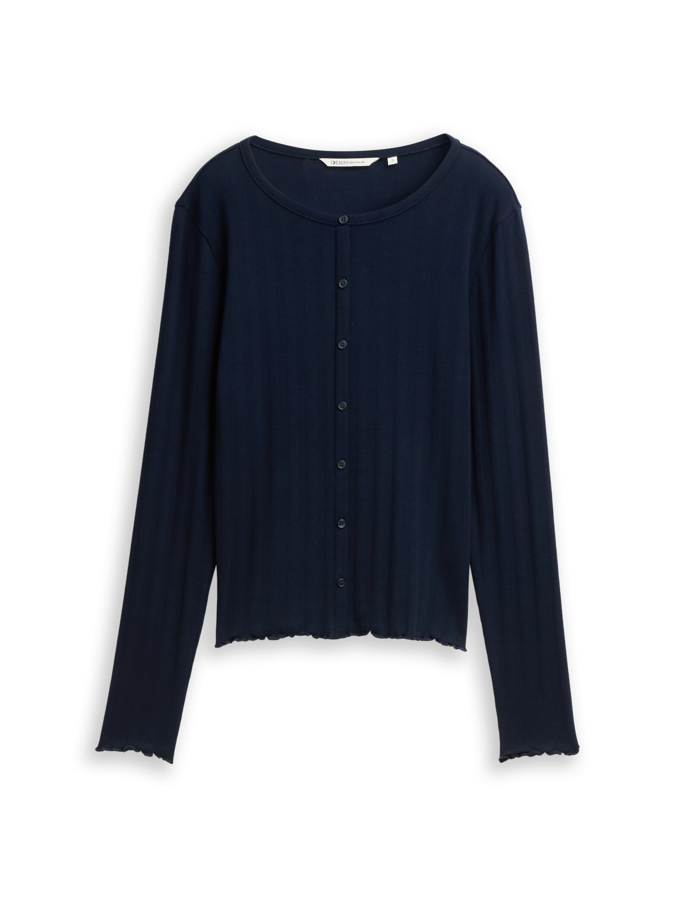 TOM TAILOR Denim Langarmshirt mit gewelltem Abschluss