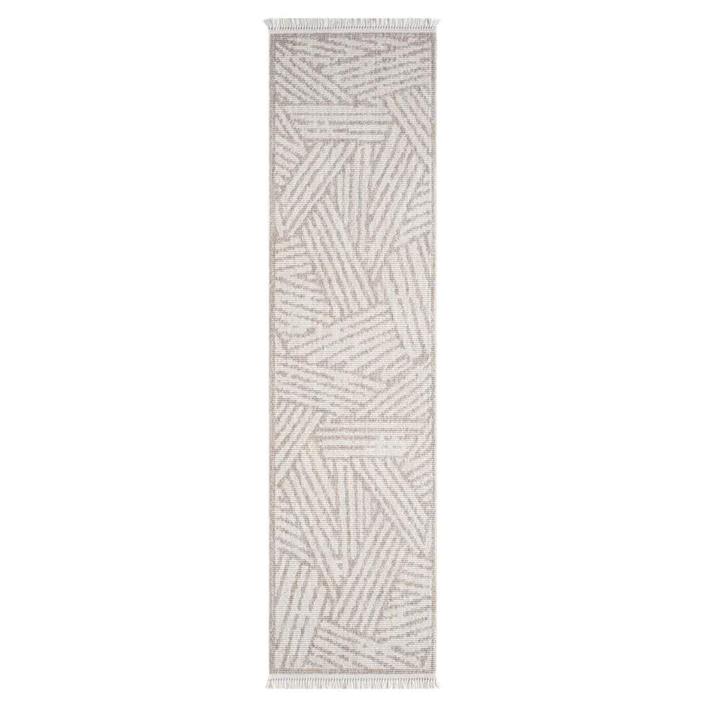 Carpet City Teppich »CLASICO 9161«, rechteckig, 11 mm Höhe, Läufer, Kurzflor, Hochtief-Muster, Boho, Fransen, Wohnzimmer