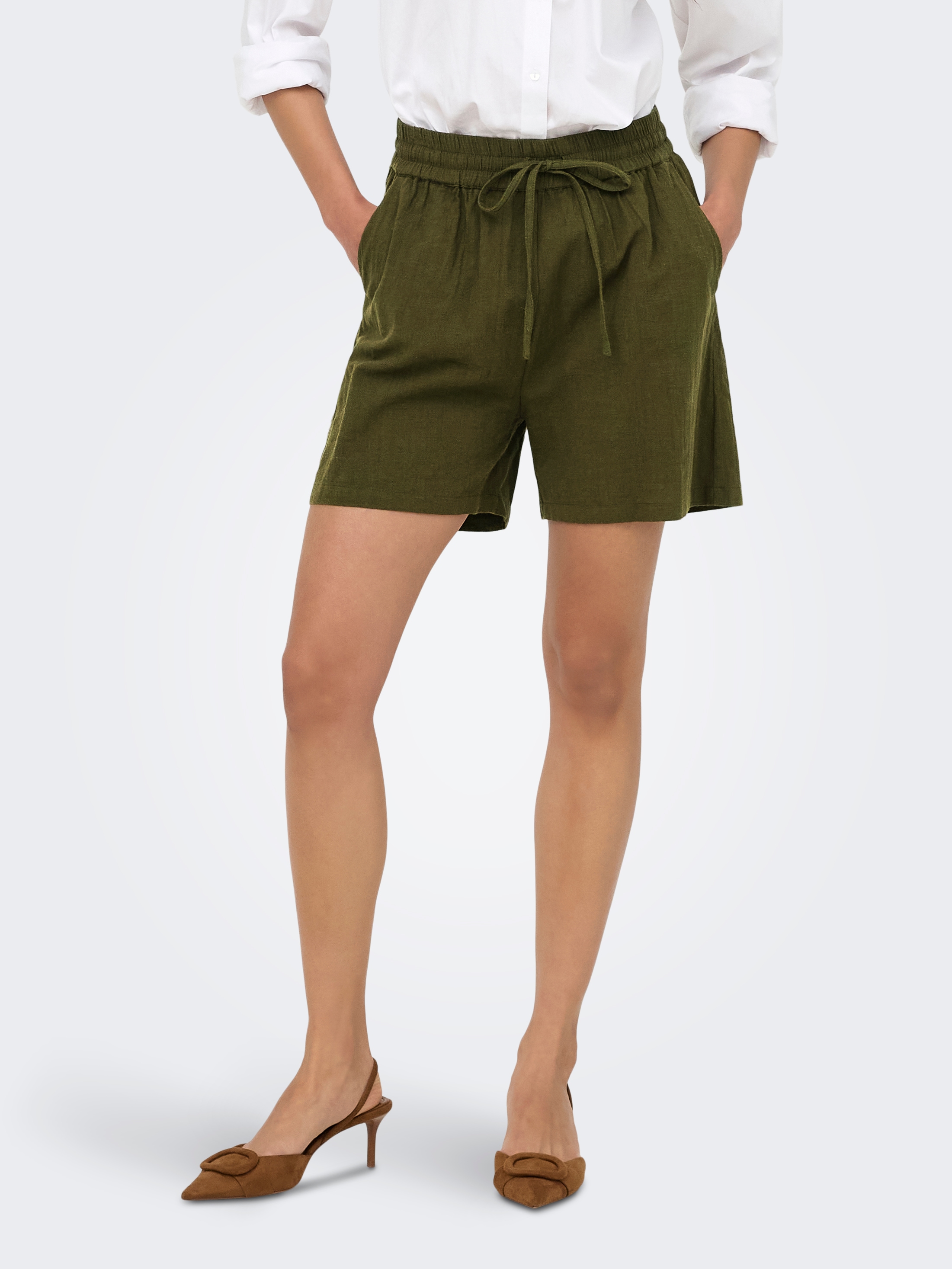 ONLY Shorts »ONLTIZANA STRING COTTON SHORTS WVN«  Baumwolle, loose fit