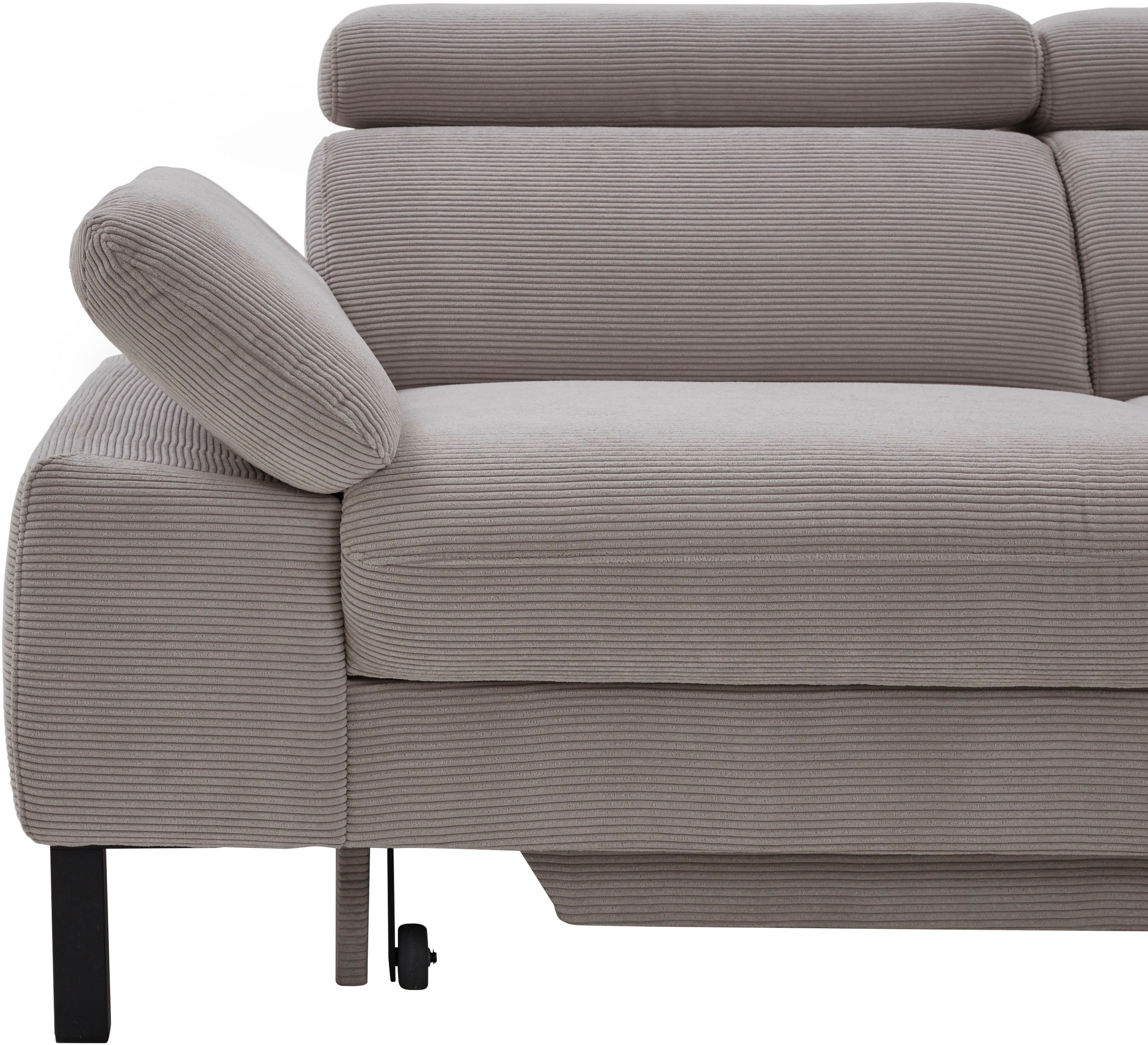 Home affaire Ecksofa »Arnayon mit Querschläfer-Bettfunktion, Schlafsofa, großer Bettkasten«, manuelle Kopfteilverstellung, Tonnentaschen-Federkern, Feincord L-Form