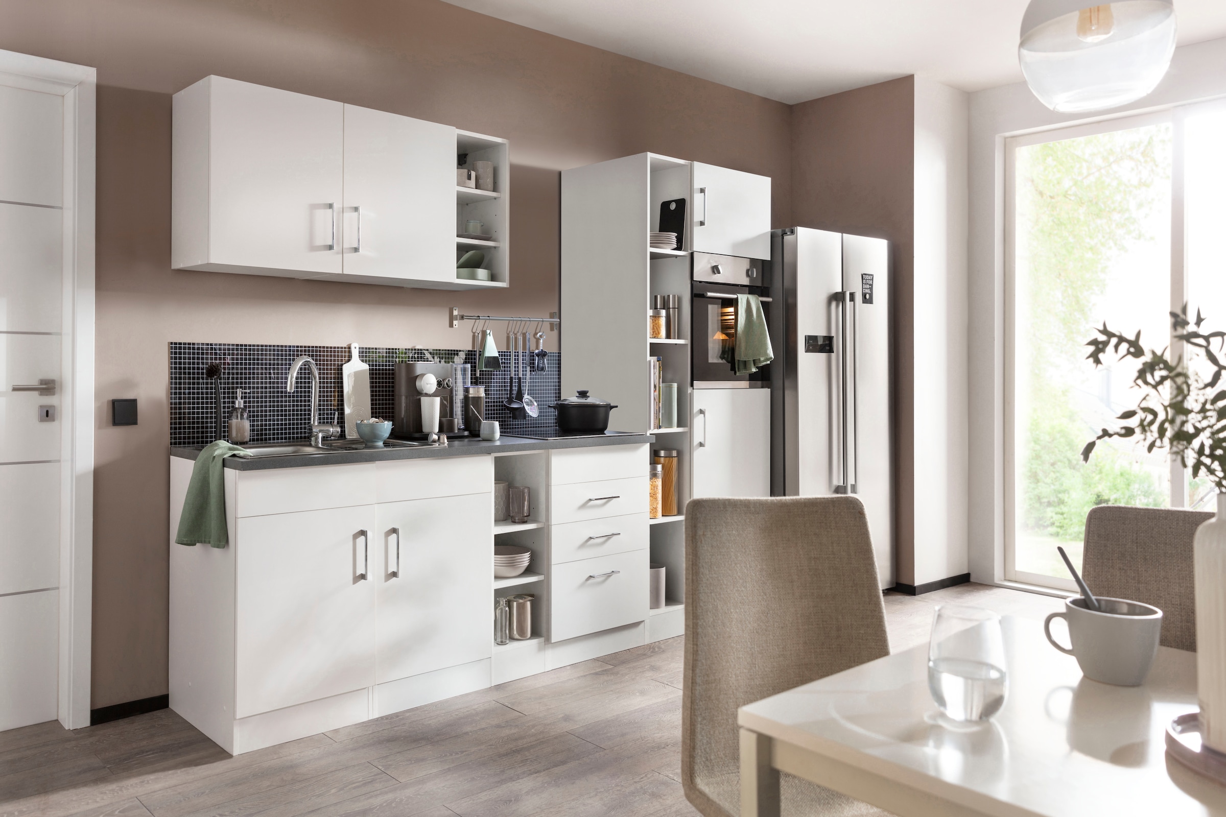 KOCHSTATION Küchenzeile »KS-Paris – Küchen mit einzigartigen Fotomotiven auf den Fronten« ohne E-Geräte, Breite 280 cm