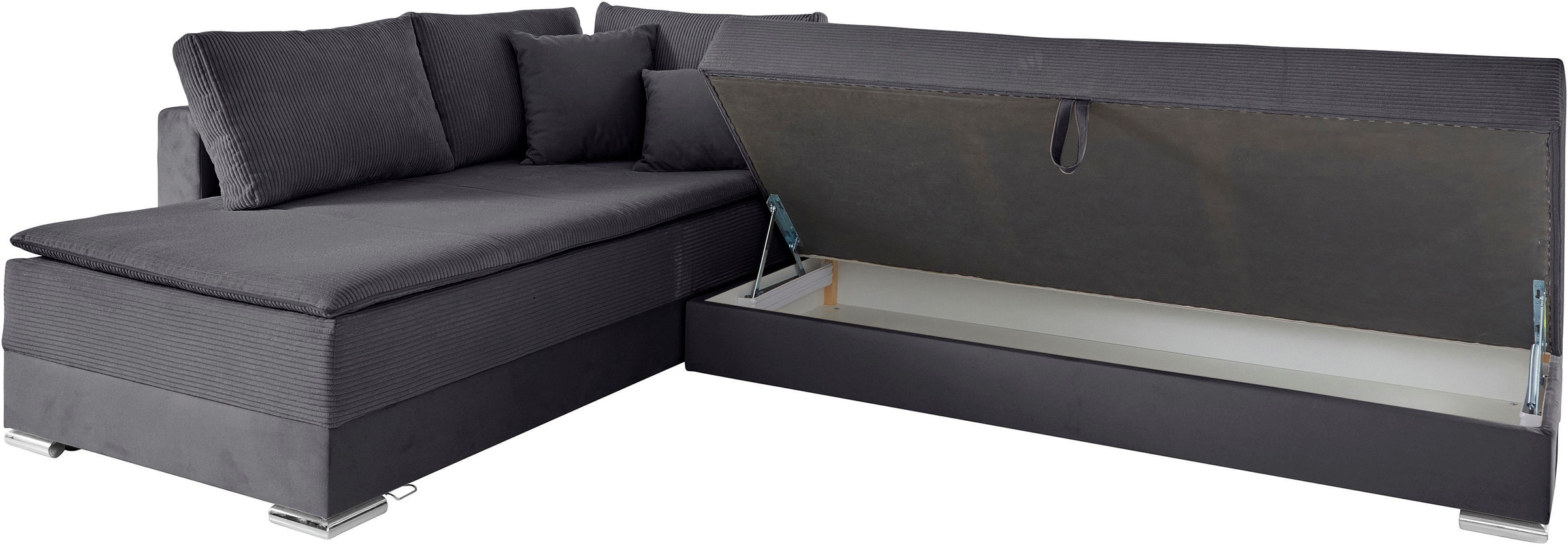 INOSIGN Ecksofa »Night & Day L-Form mit Dauer-Schlaffunktion mit Armlehne«, mit Boxspring-Bettfunktion 180x200 cm und Bettkasten, Dauerschläfer!