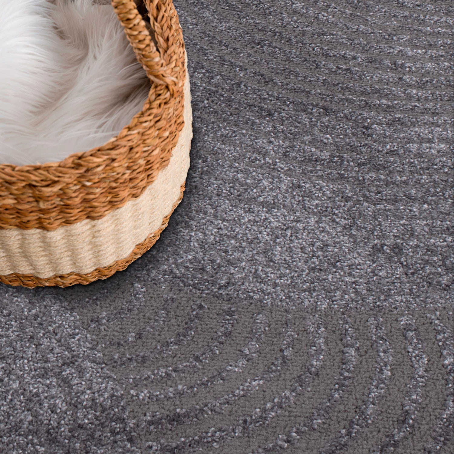 Carpet City Teppich »Friseé-Teppich FANCY 647« rechteckig 12 mm Höhe Kurzflor,3D-Optik,Kreisförmiges Muster, Wohnzimmer,Schlafzimmer